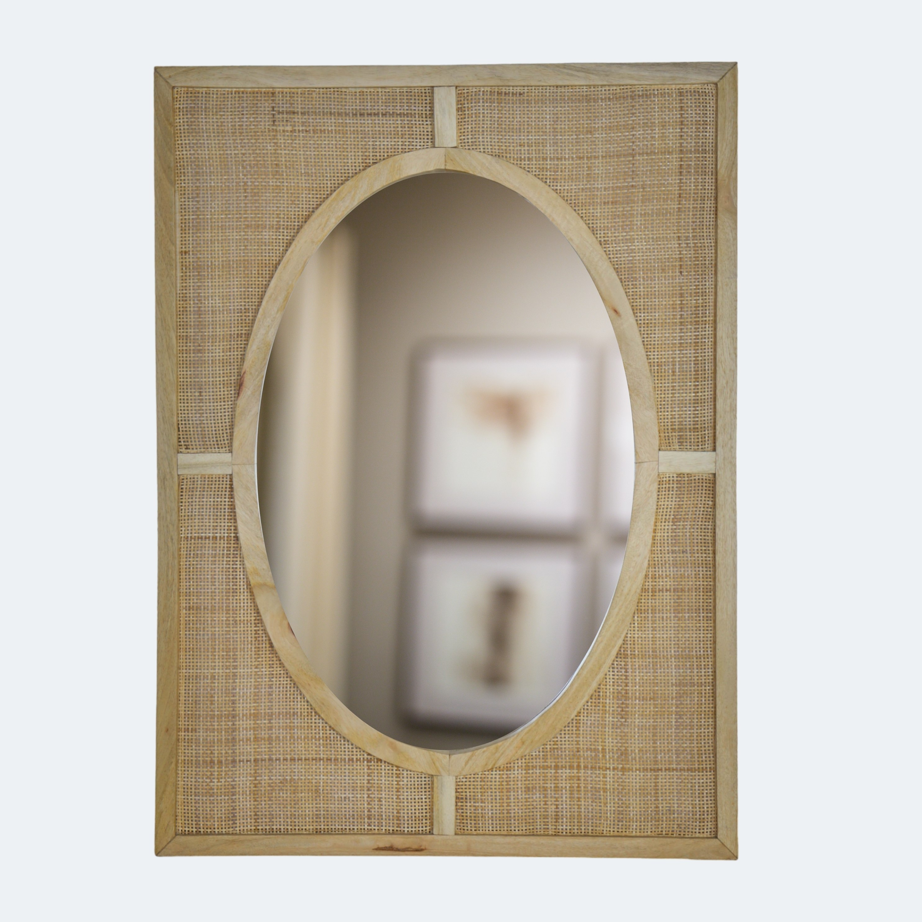 Textured Rattan Wall Mirror