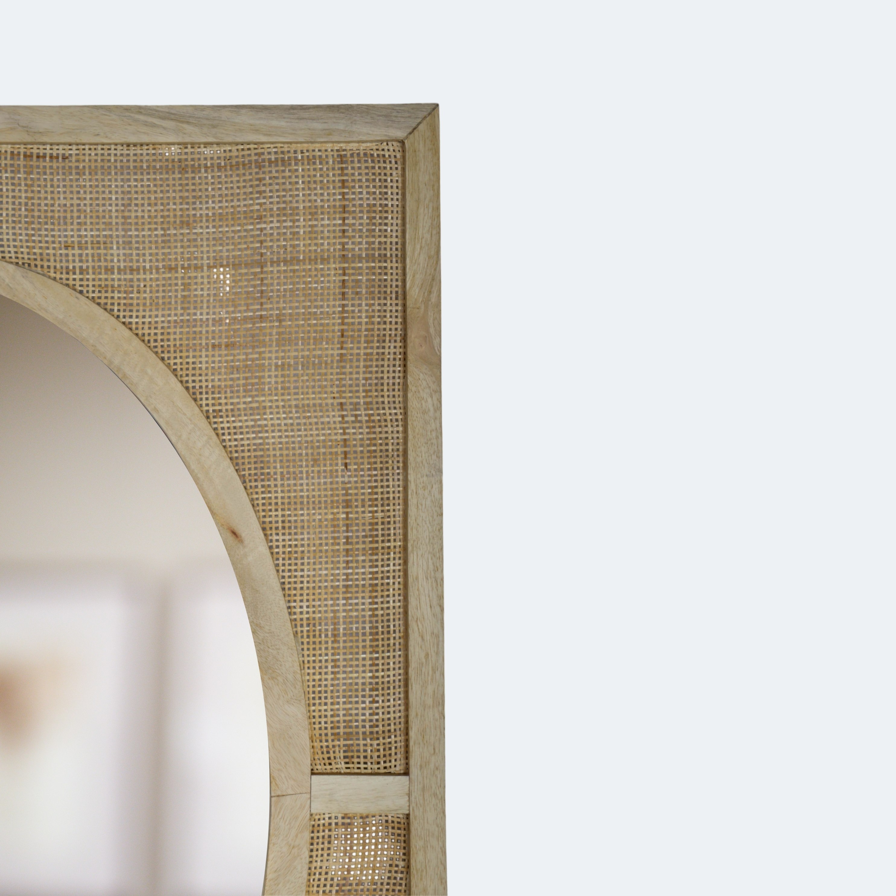 Textured Rattan Wall Mirror