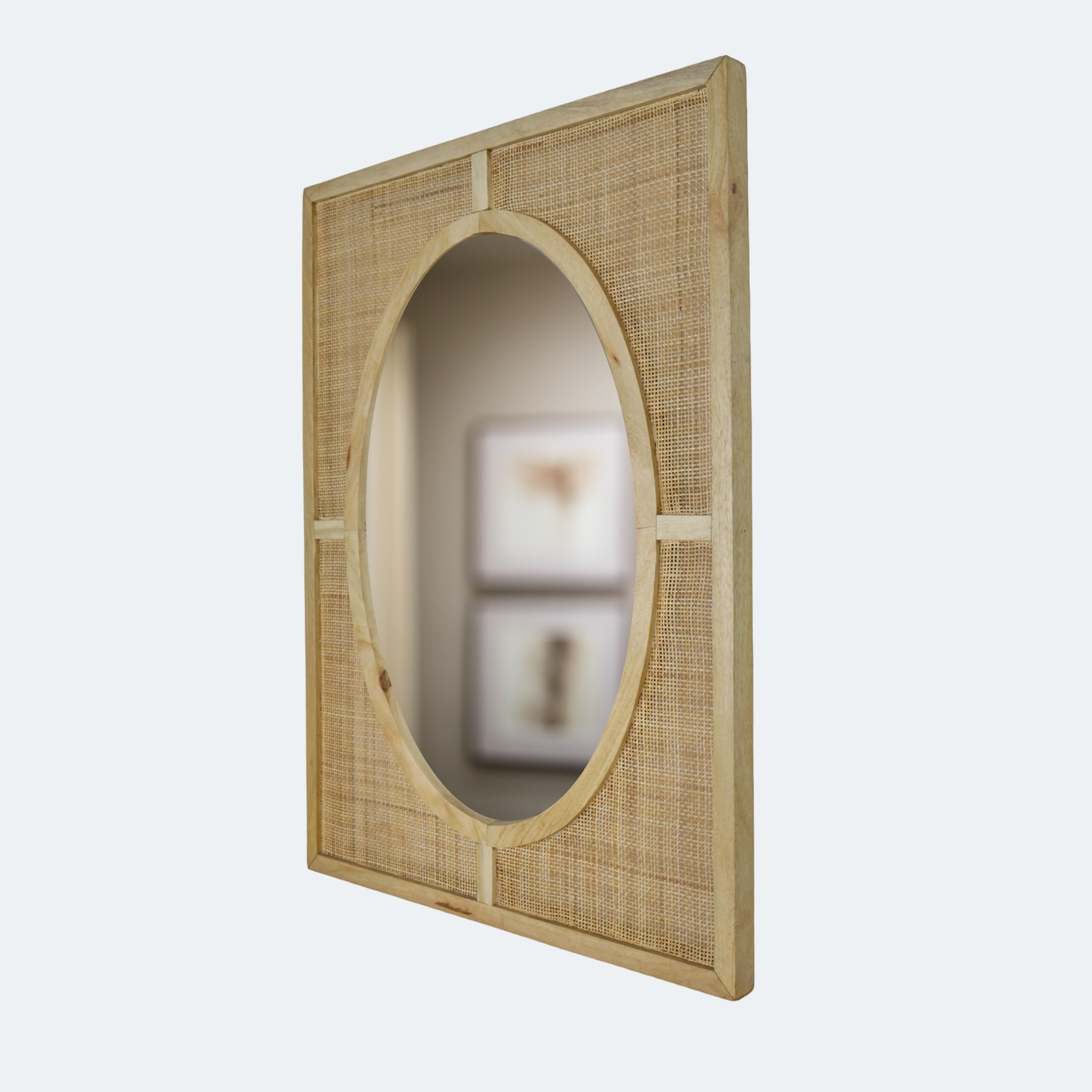 Textured Rattan Wall Mirror