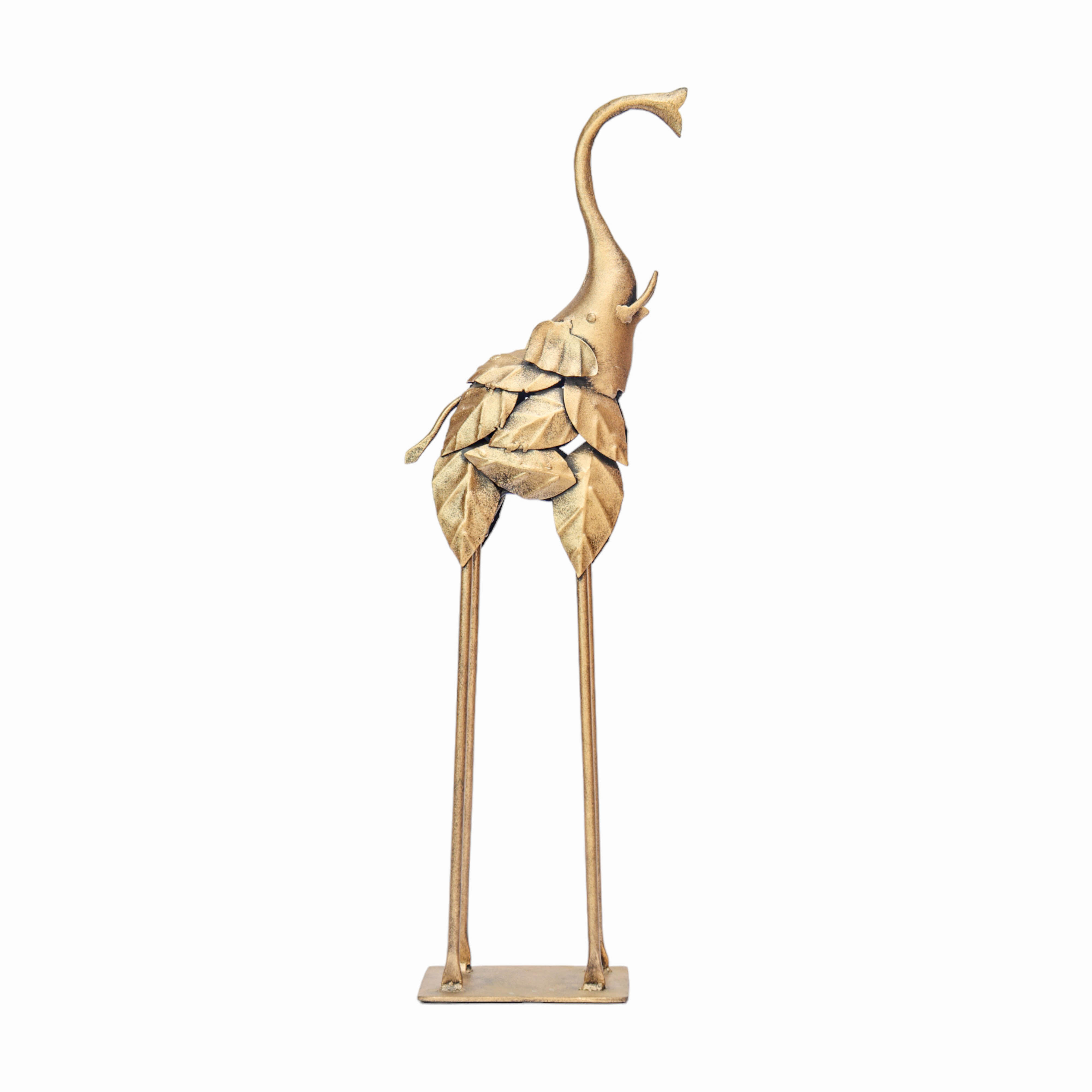 ‘Leafy Legacy’ - Gold Metal Elephant Sculpture