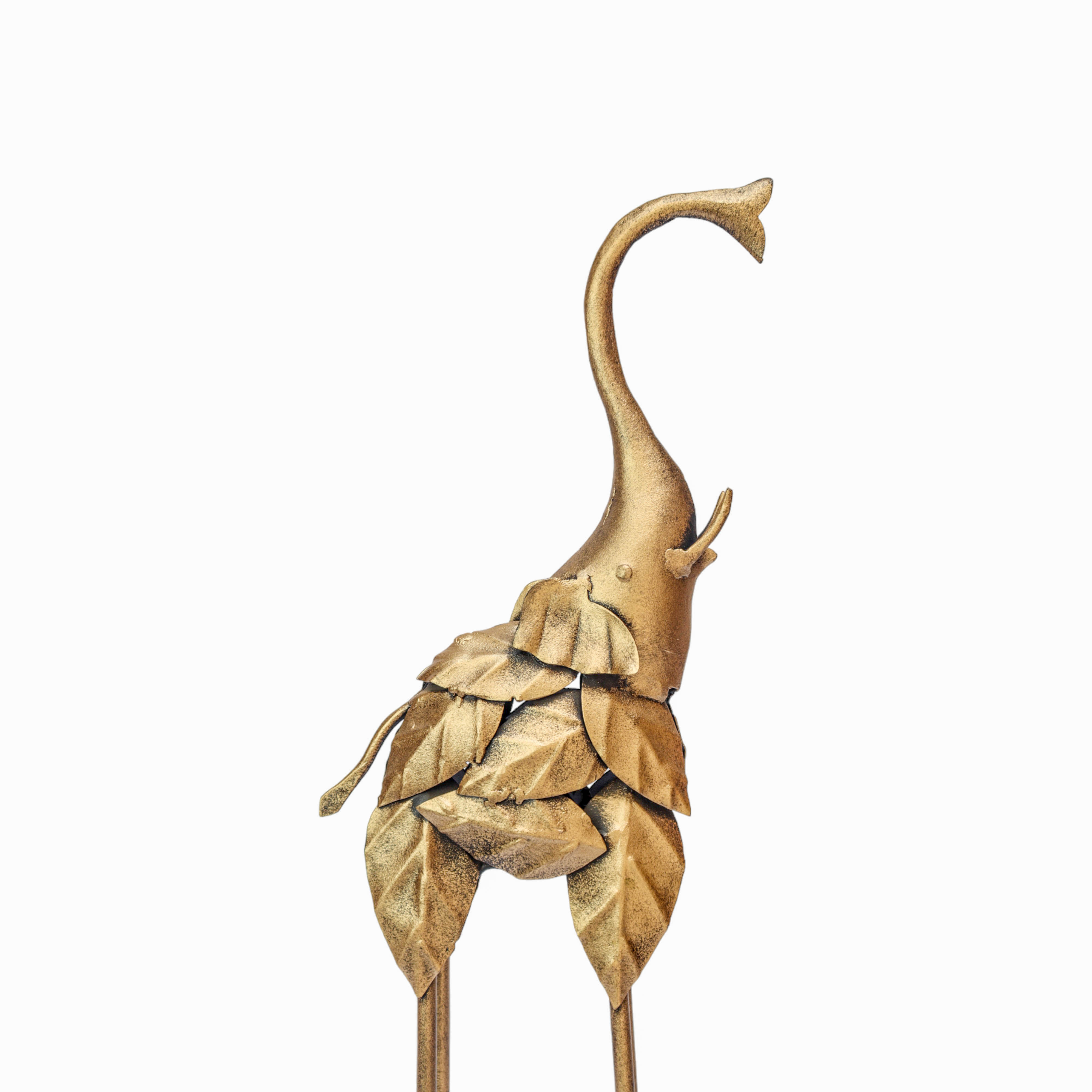 ‘Leafy Legacy’ - Gold Metal Elephant Sculpture