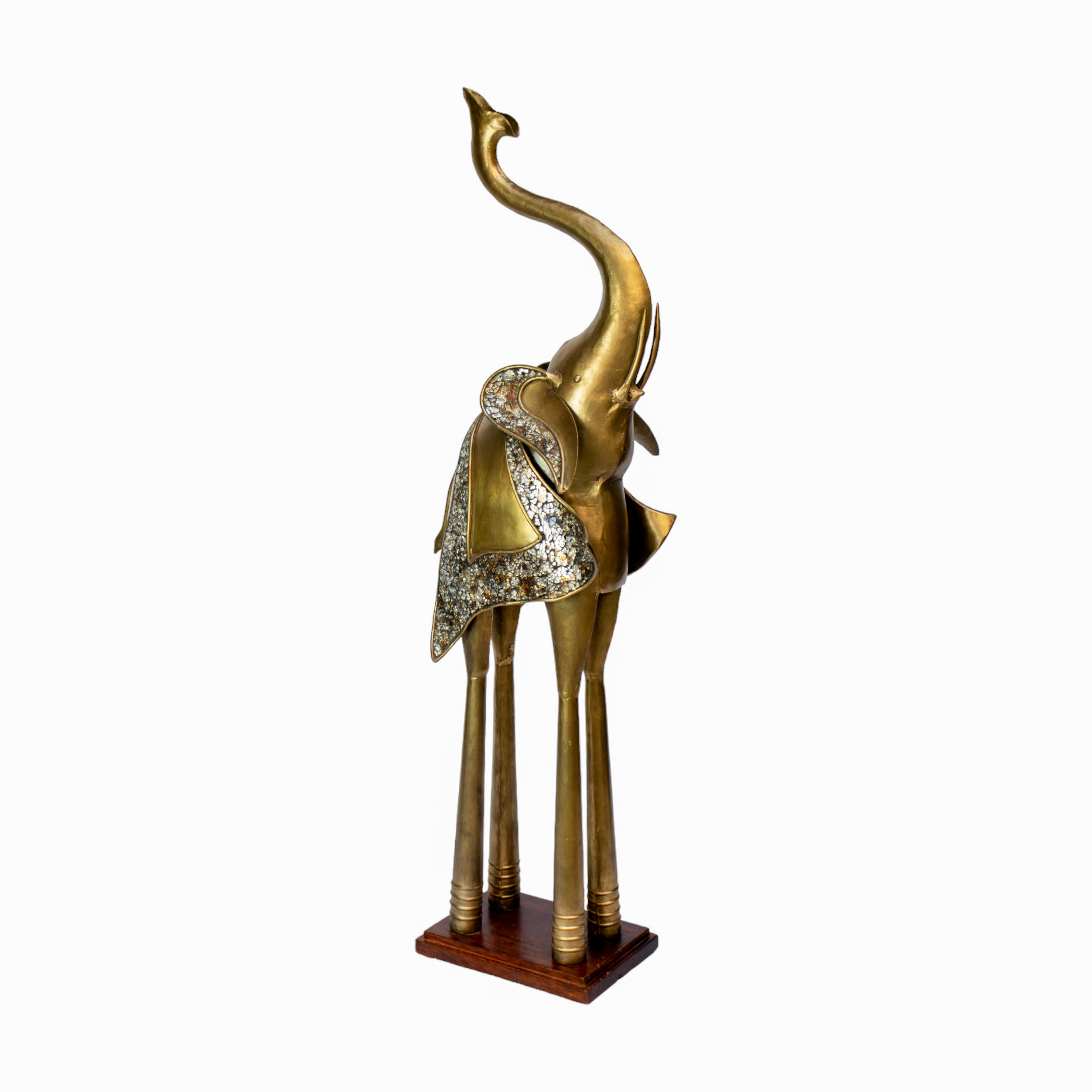 Golden Wisdom-Intricate Brass Elephant Figurine