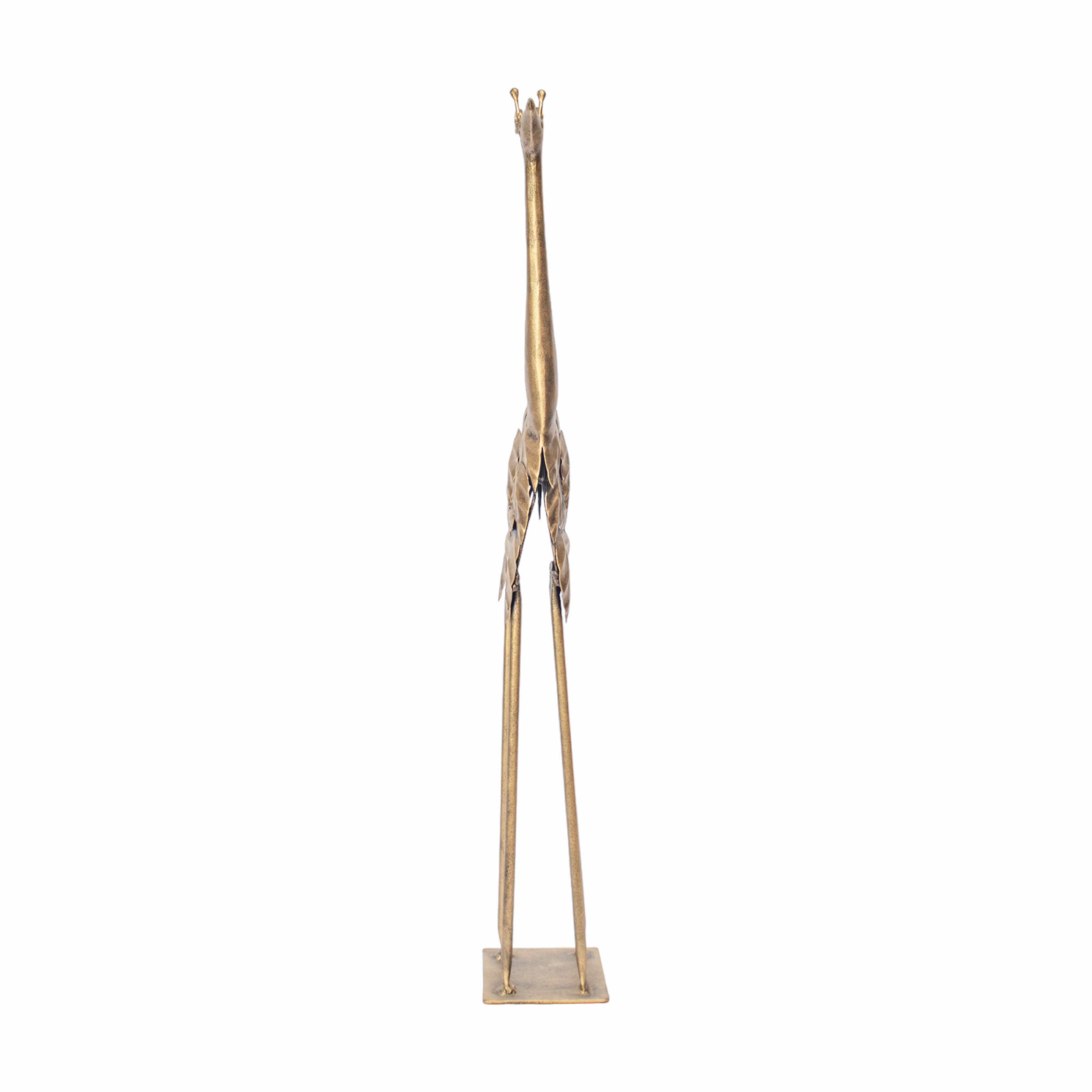 Golden Savanna - Whimsical Metal Giraffe Sculpture