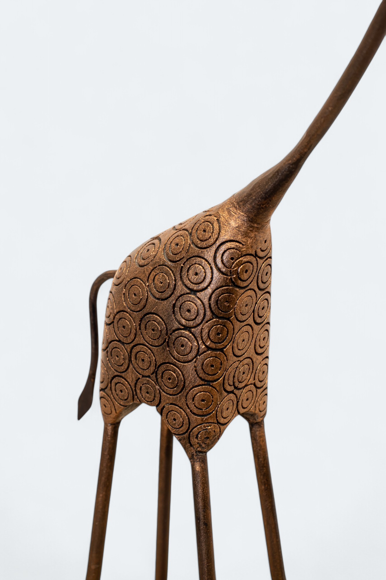 Abstract Metal Giraffe Sculpture