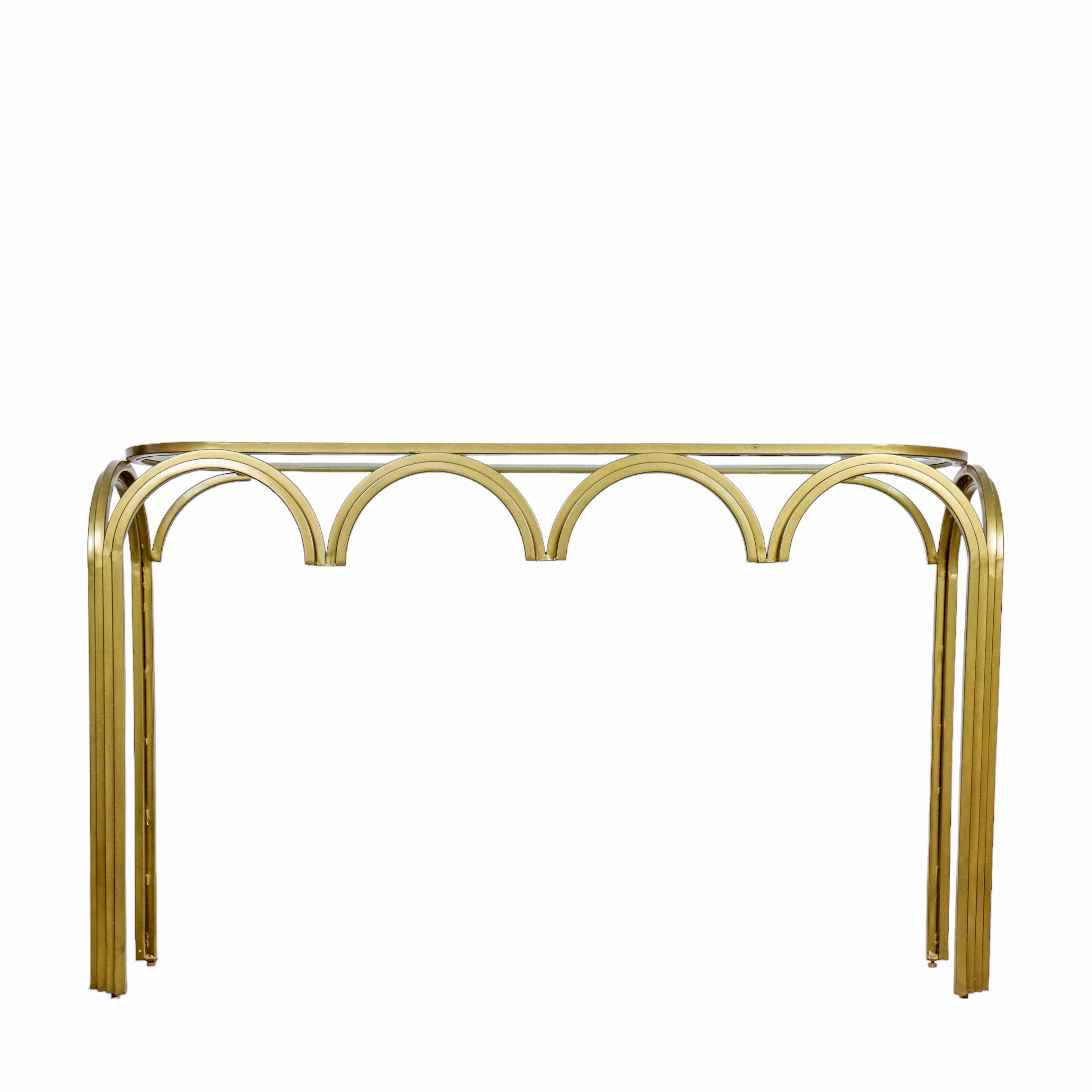 Brass Arch Console Table