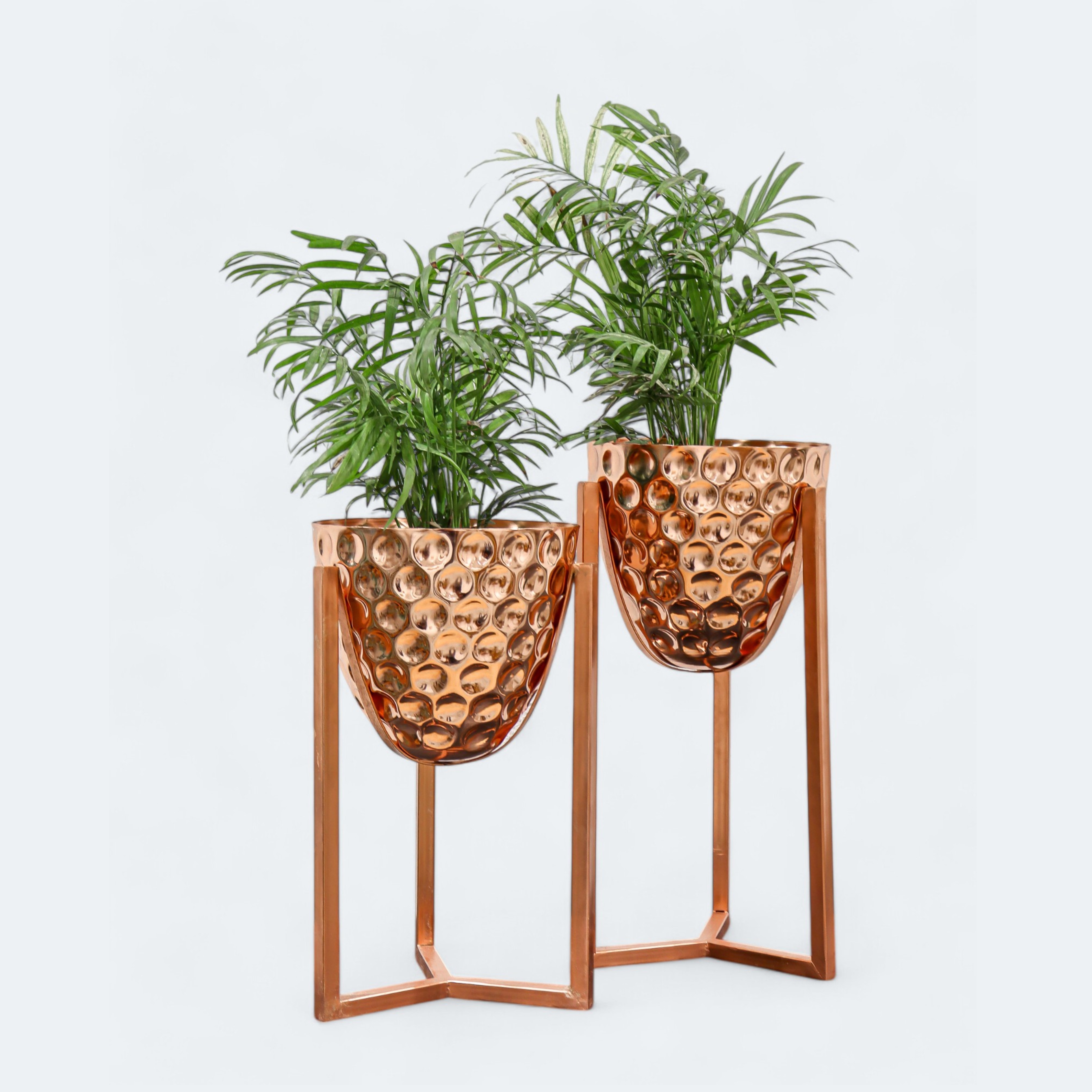 Golden Planter With Stand