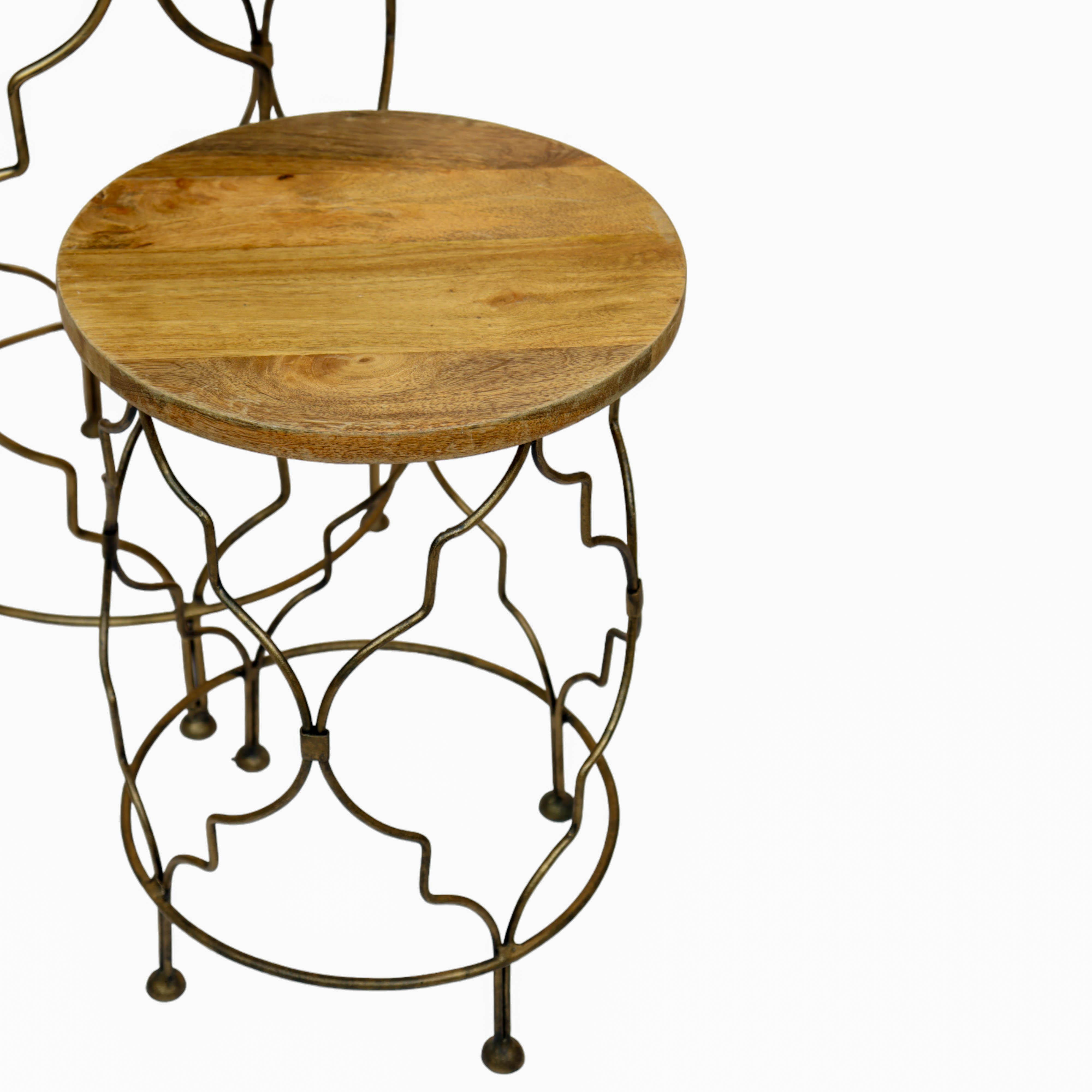 Wooden and Steel Accent Table Set