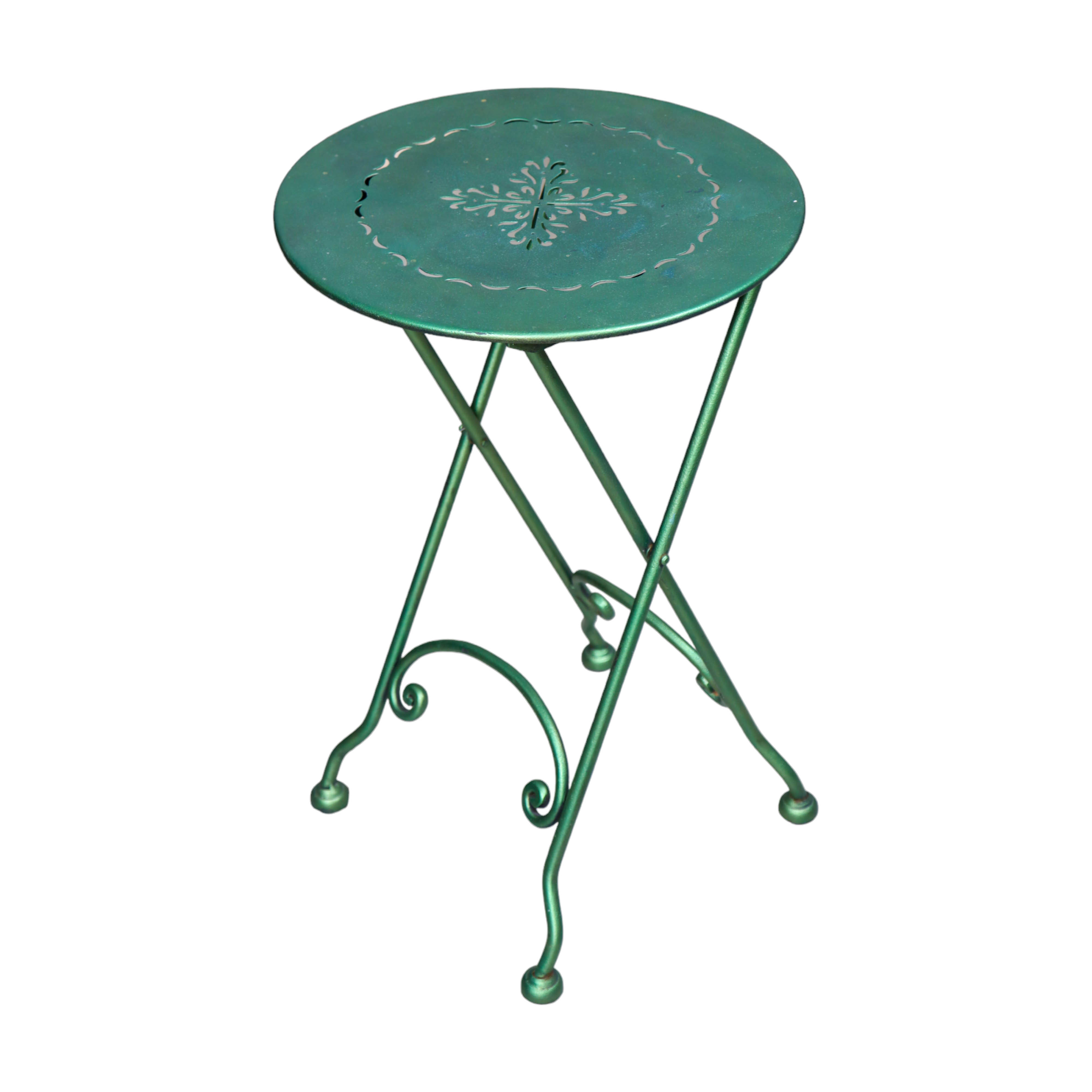 Iron Round Folding Side Table
