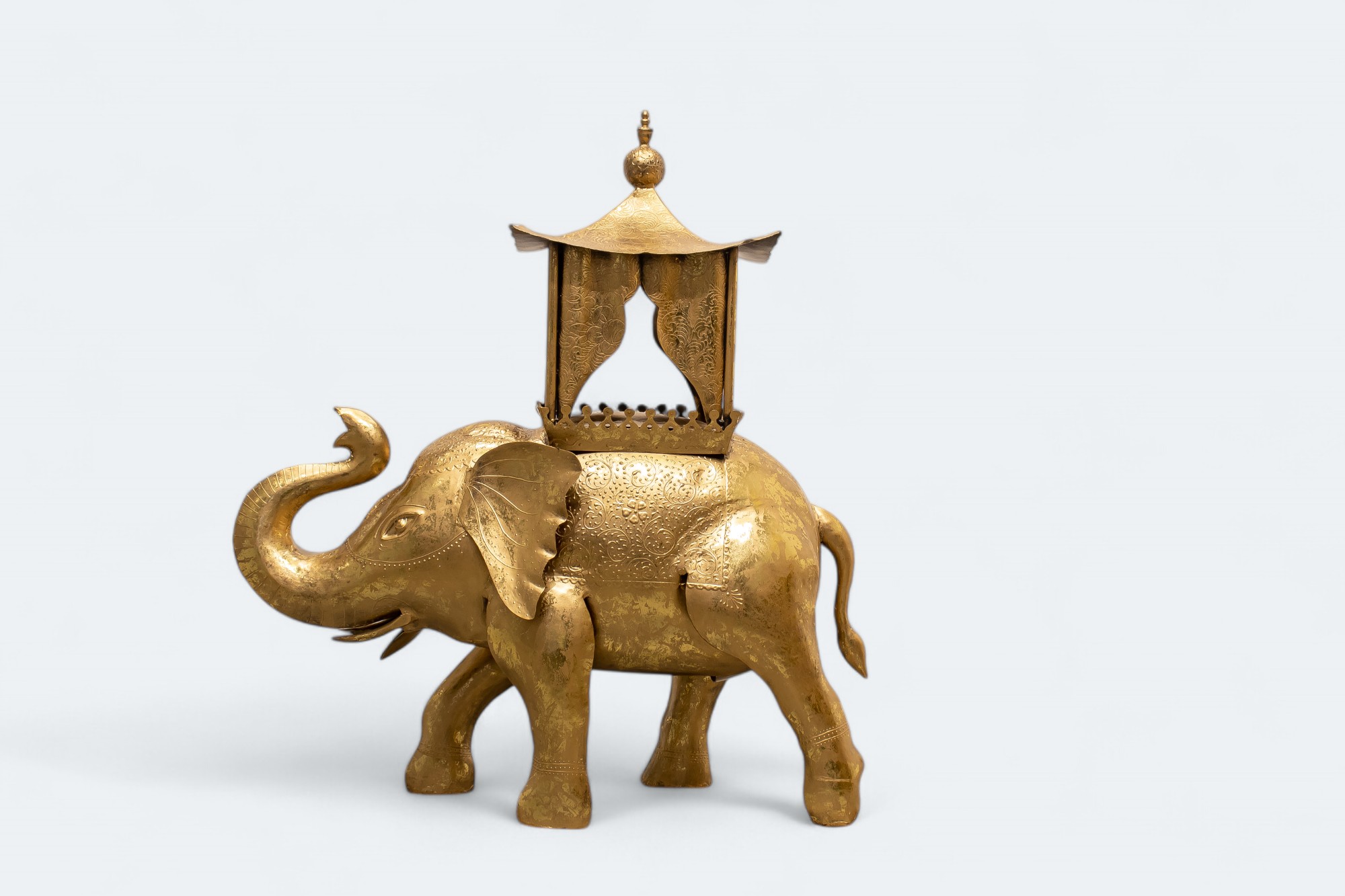 Golden Elephant Decorative Showpiece