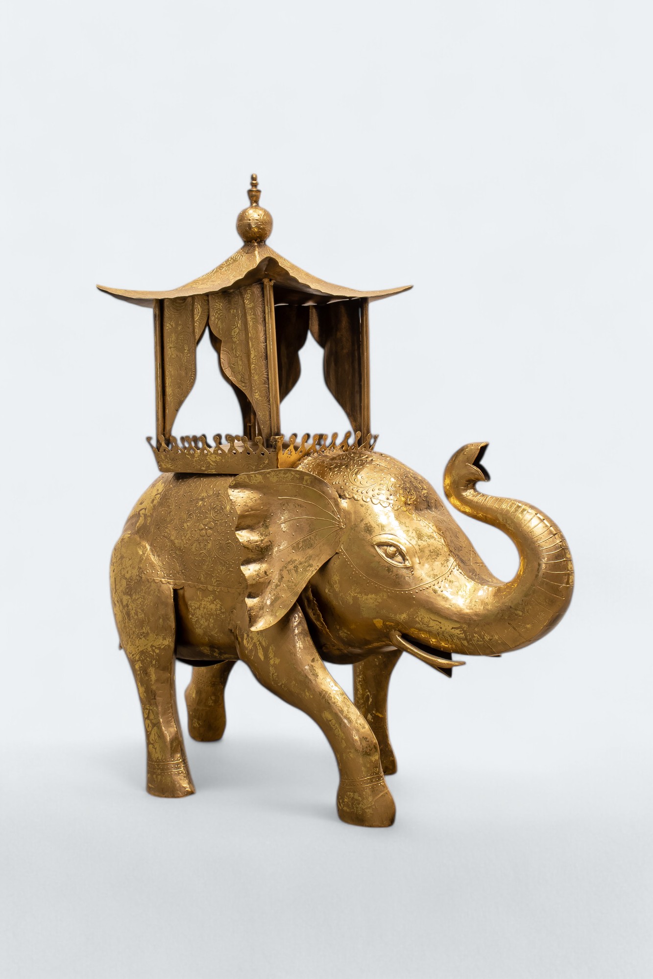 Golden Elephant Decorative Showpiece
