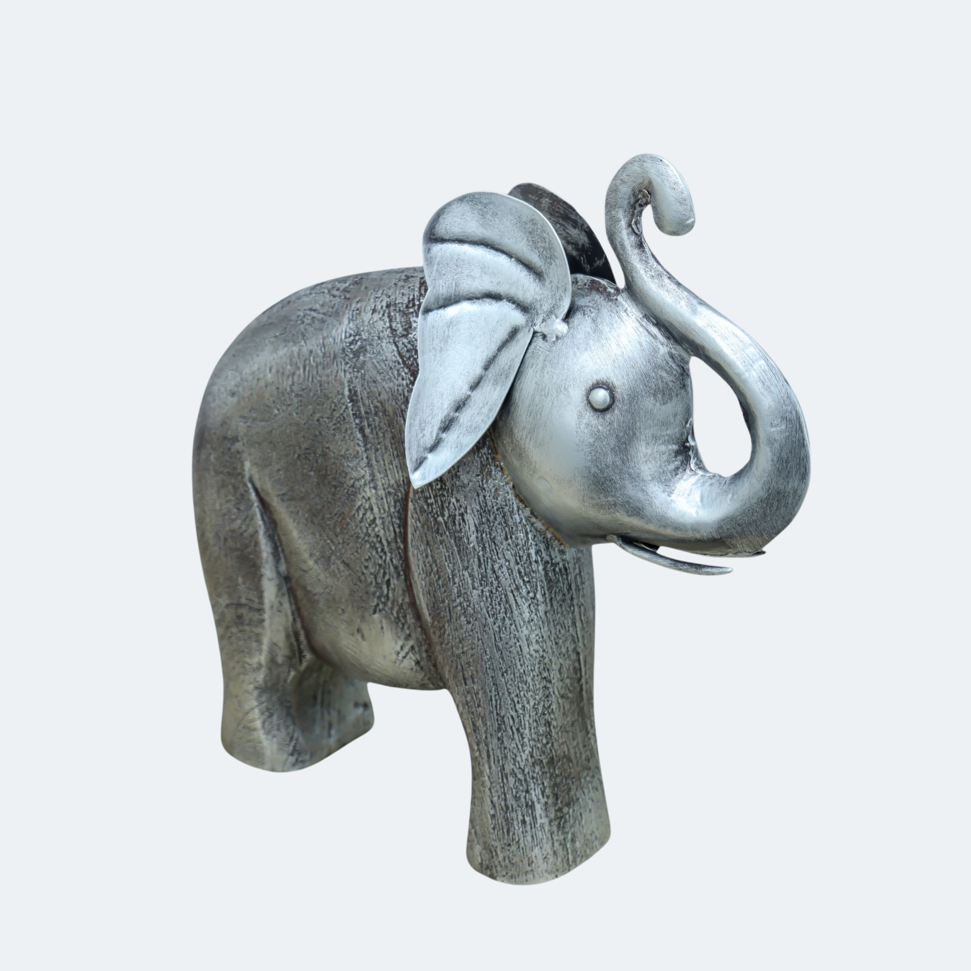 Luxury Joyful Jumbo Silver Elephant sculpture
