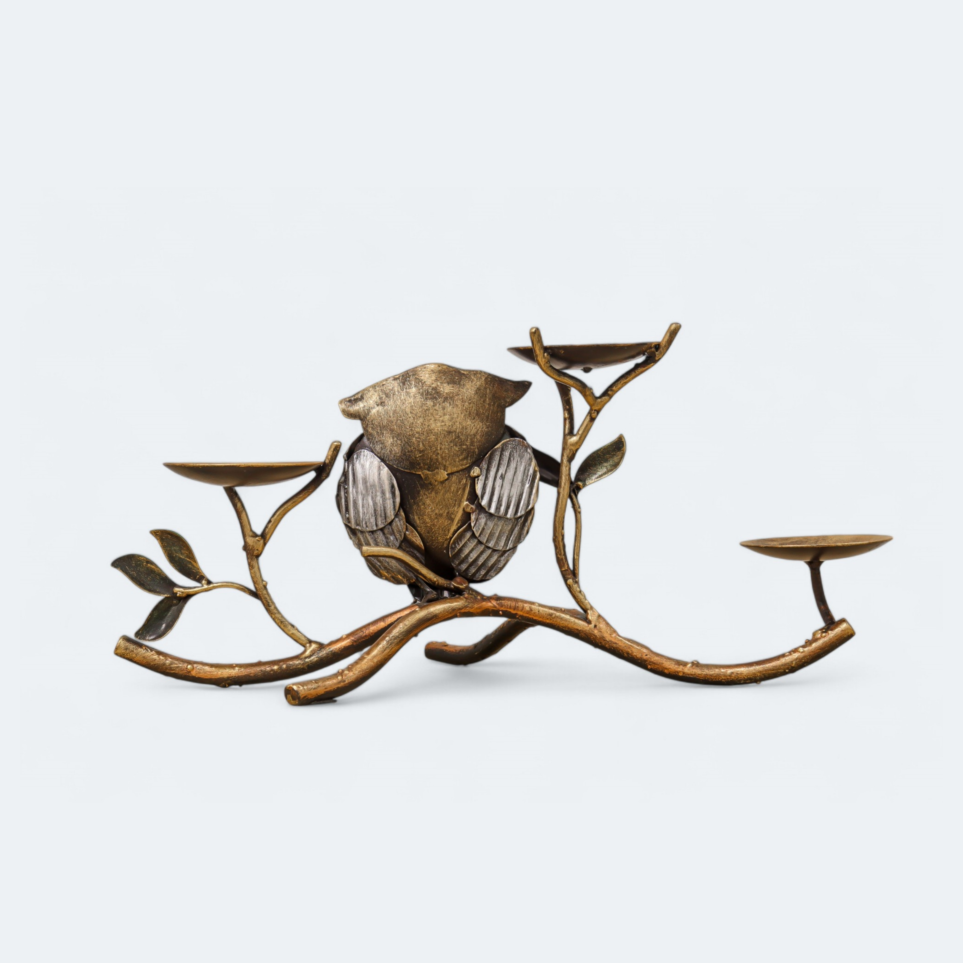 Owl Bird Metal Votive Stand
