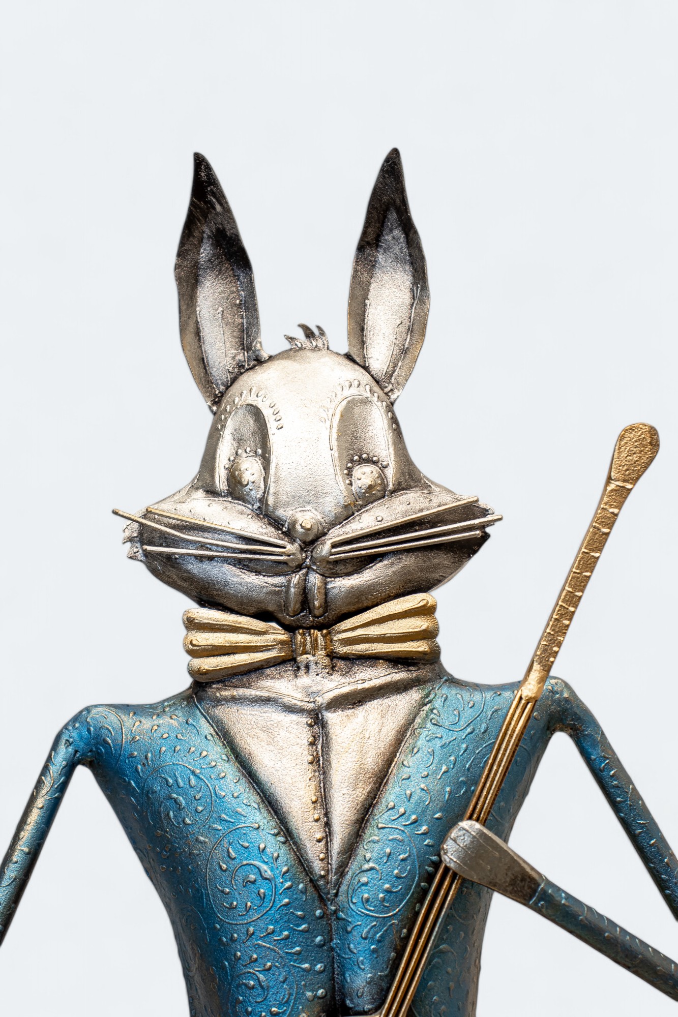 Antique Rabbit Musician For Decor