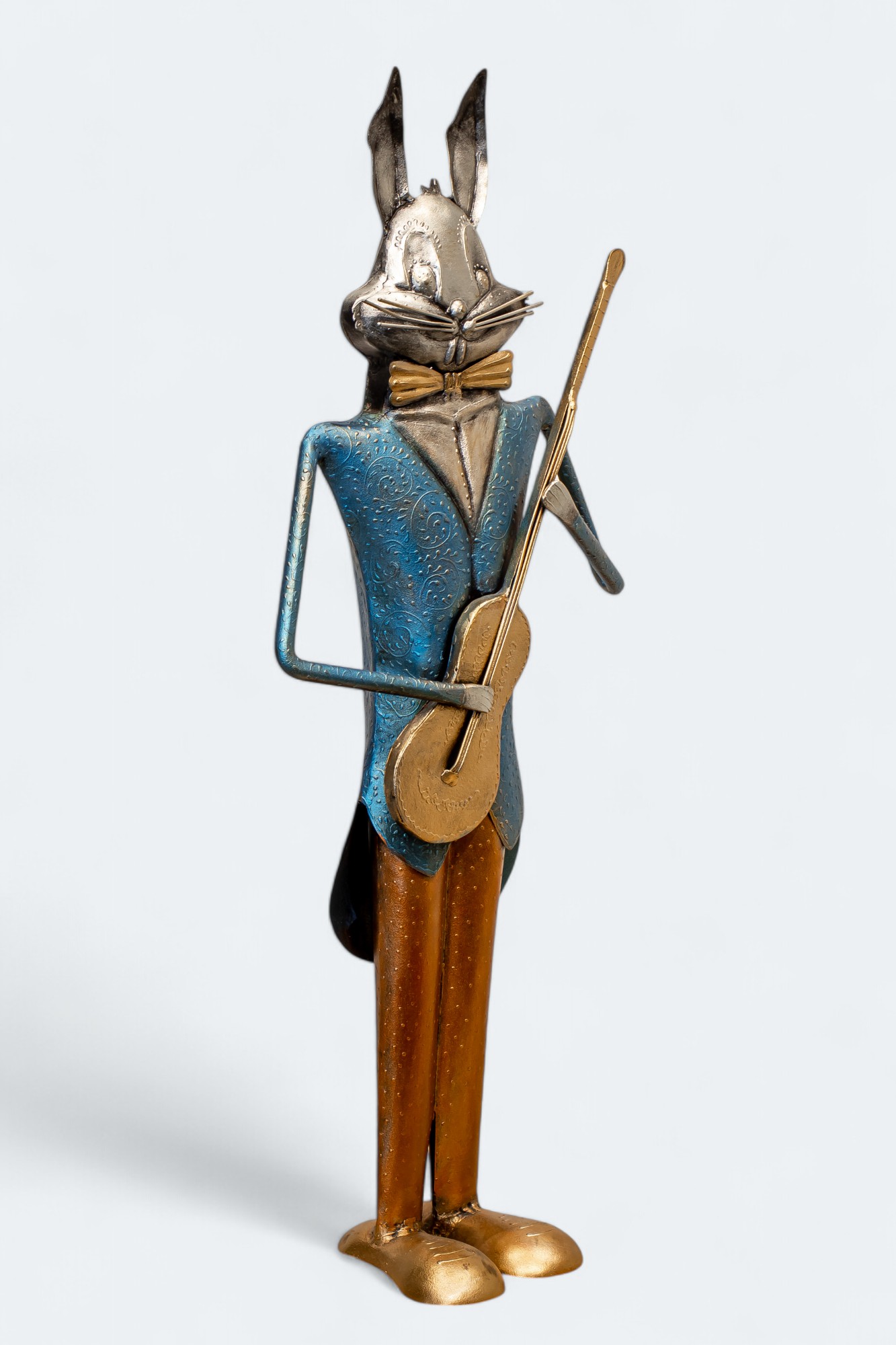 Antique Rabbit Musician For Decor