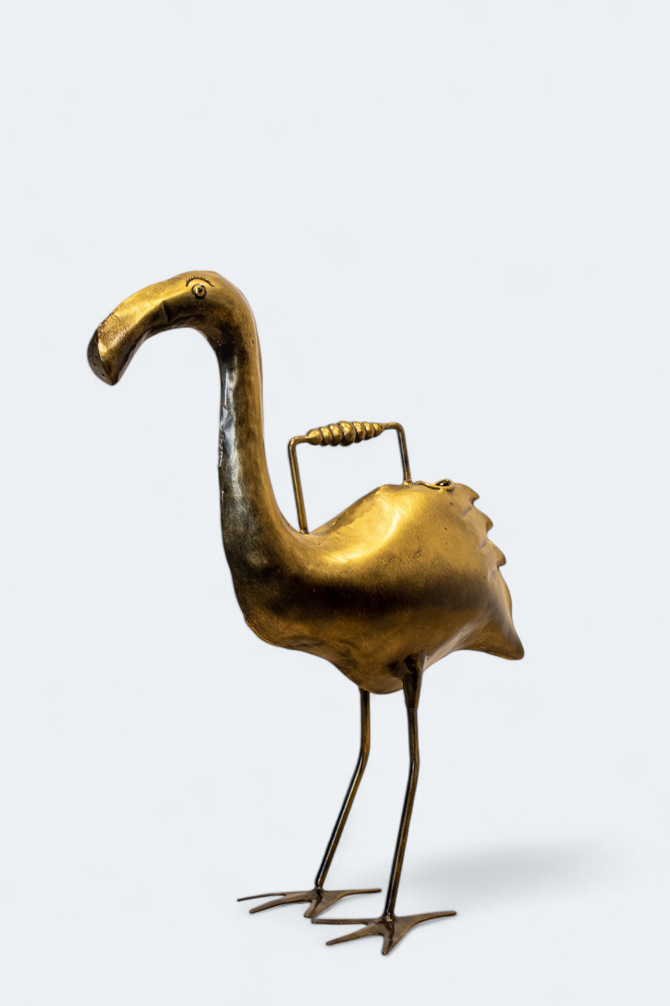 Golden Flamingo Bird Sculpture