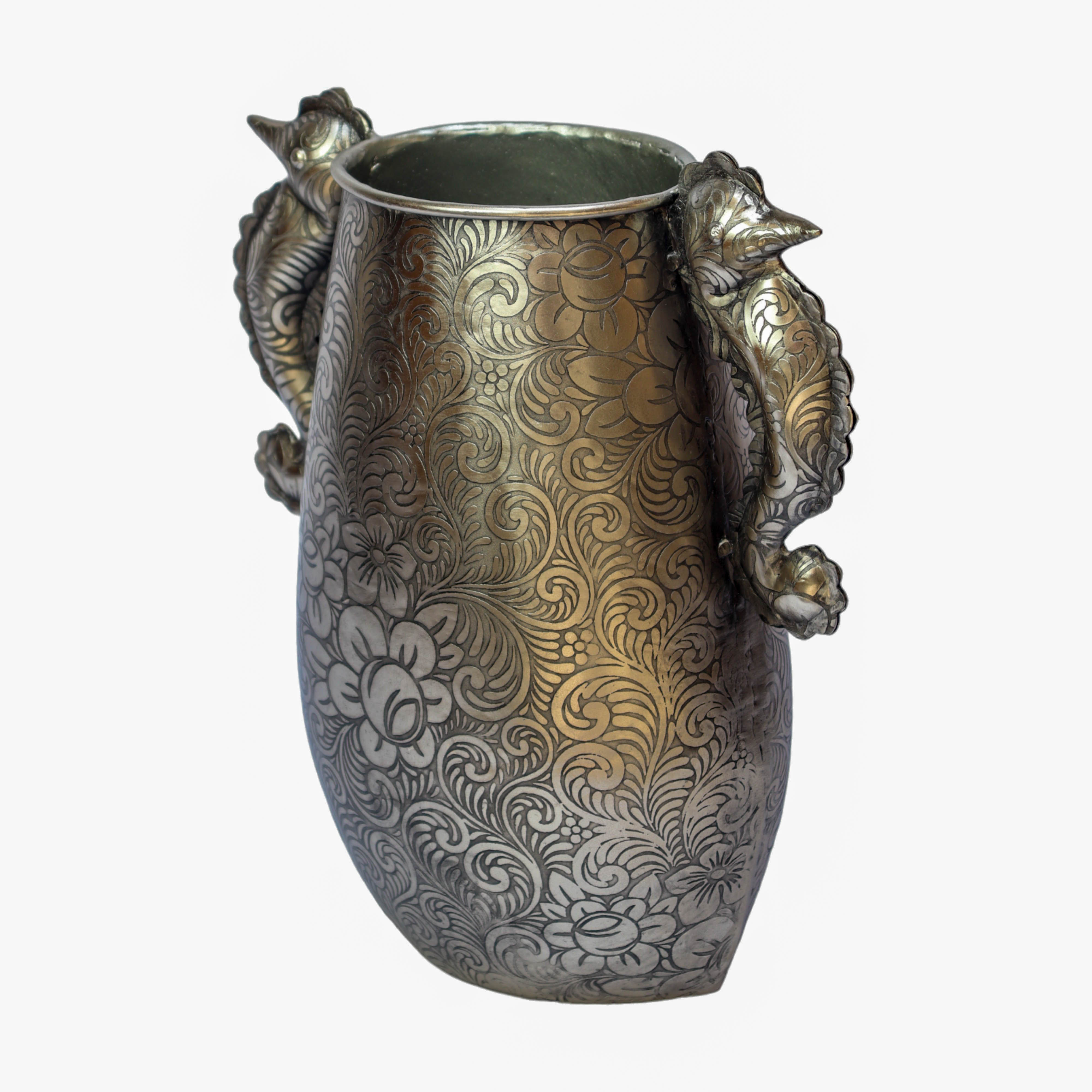 Beautiful Silver Metal Vase