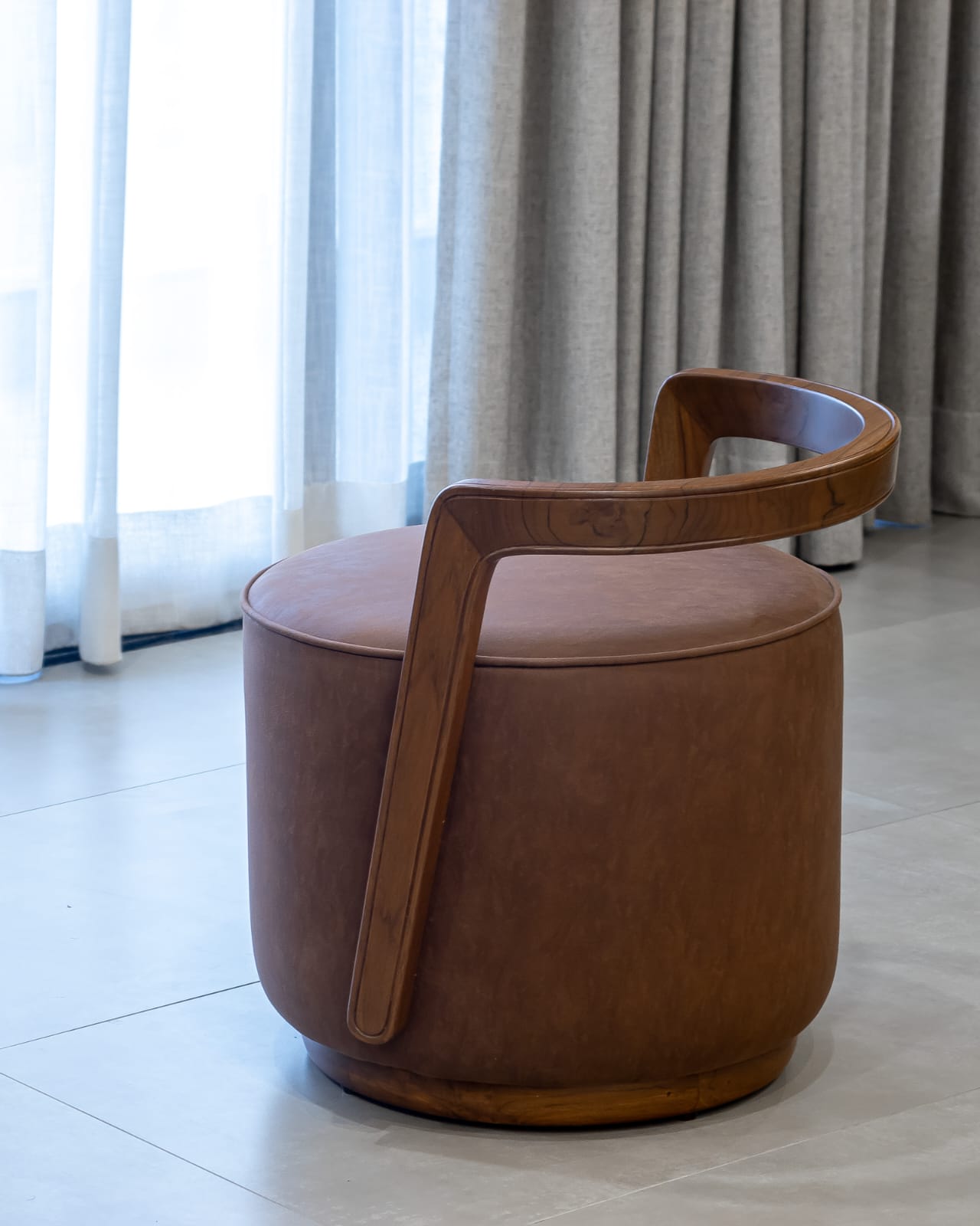 Premium Teak Wood Pouffe