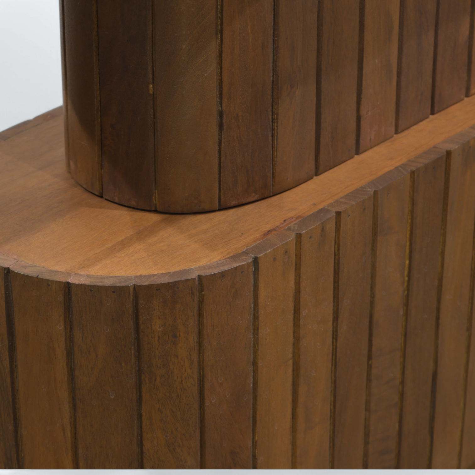 Wood Grooved Oval Table