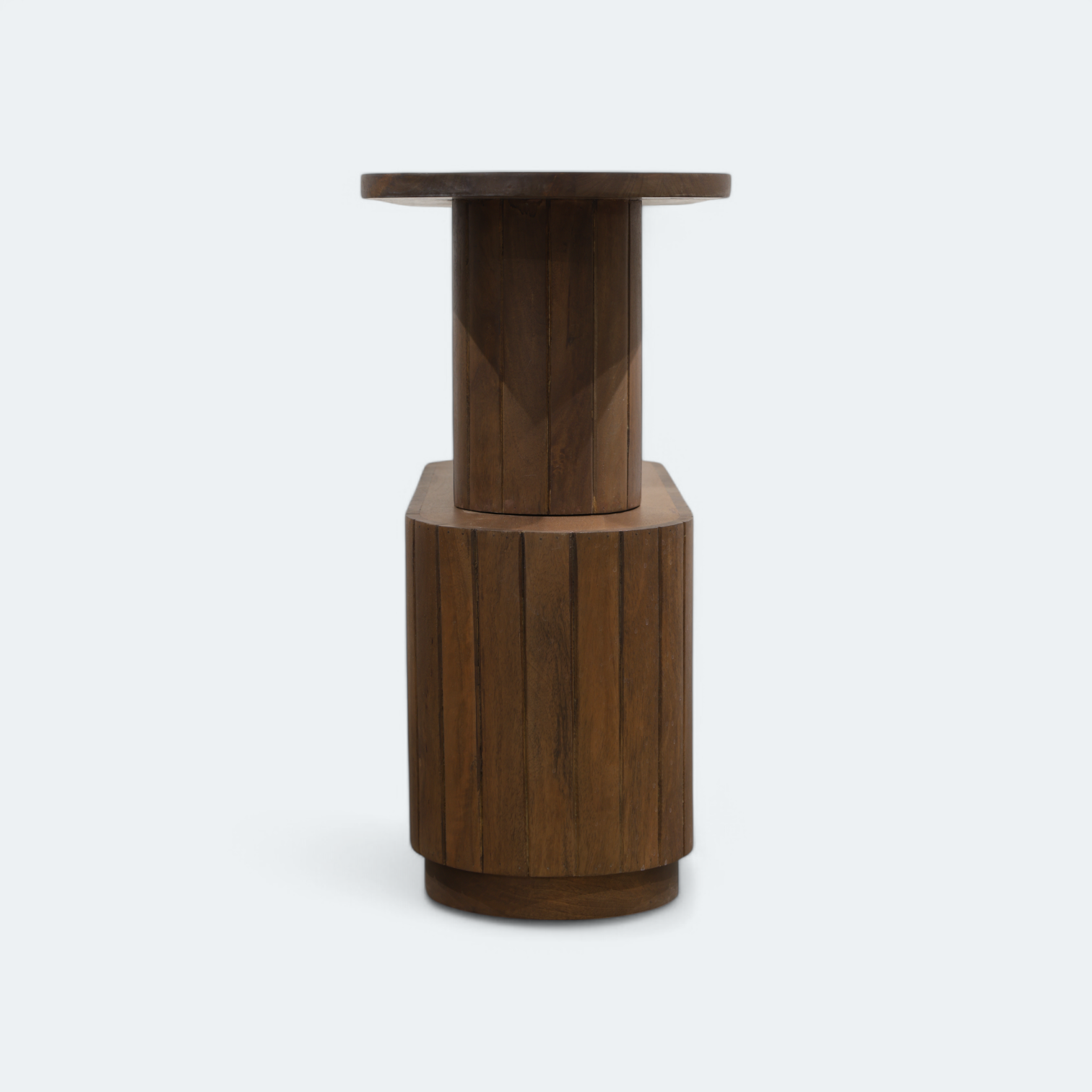 Wood Grooved Oval Table