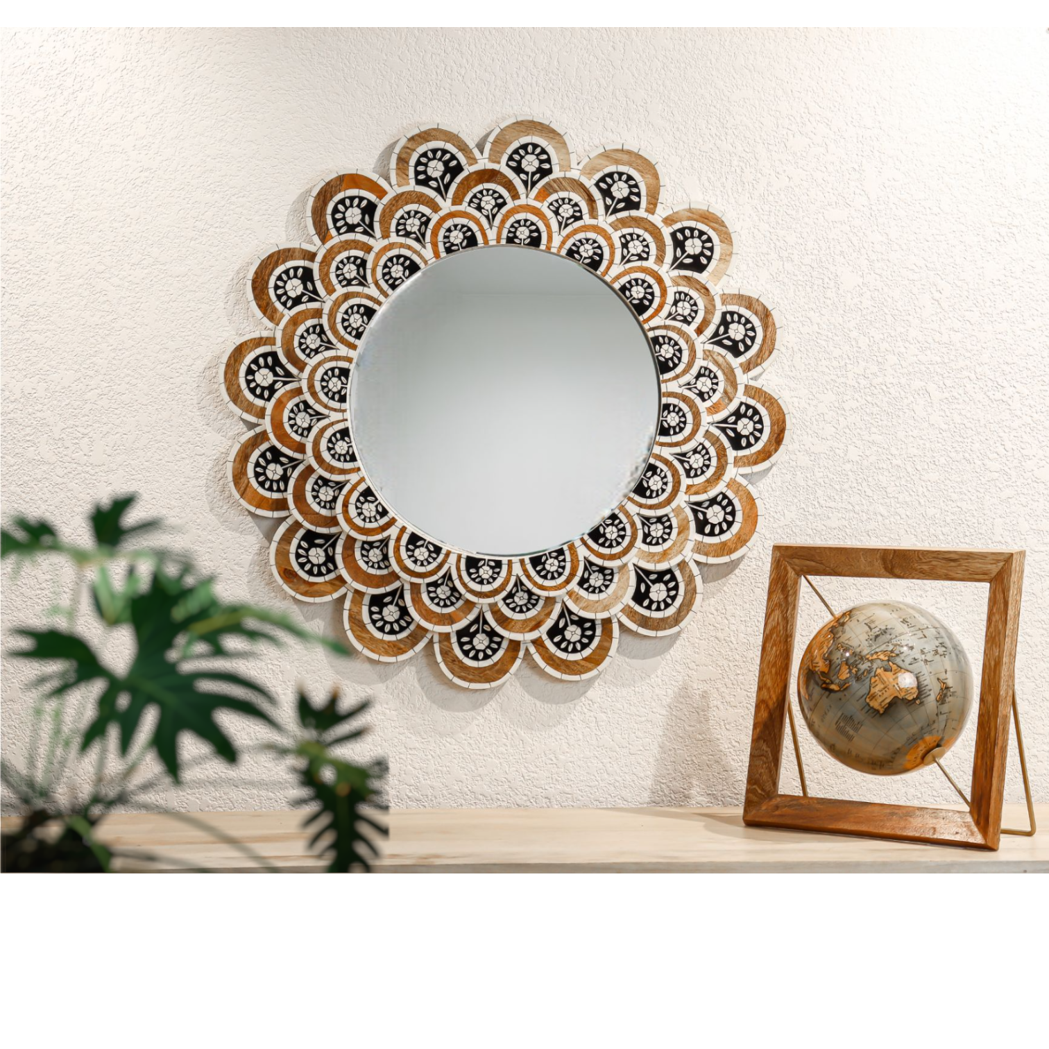 Bohemian Floral Wall Mirror