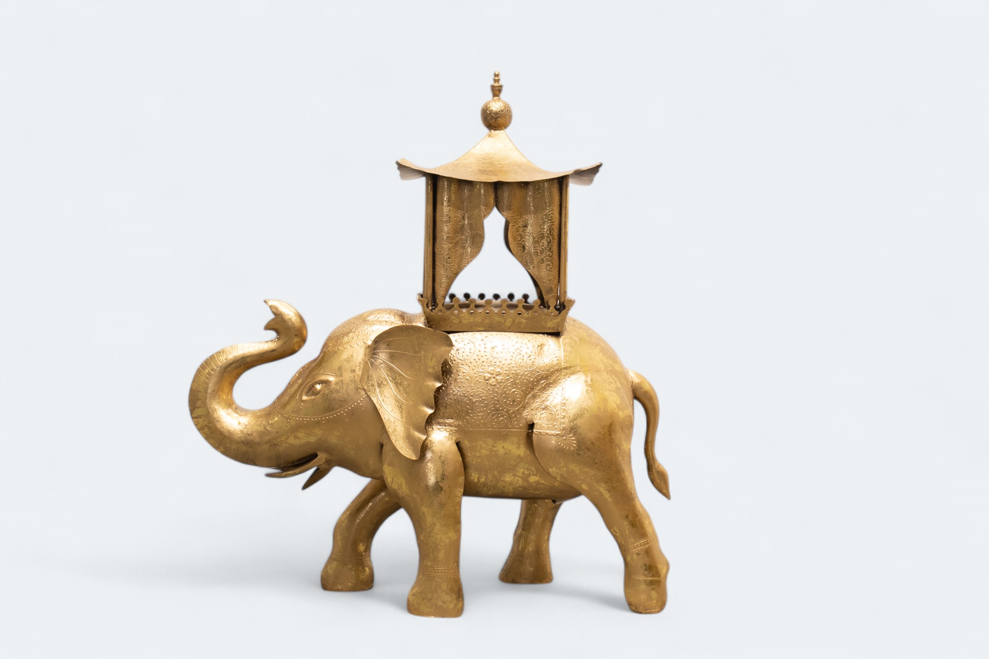 Golden Elephant Decorative Showpiece