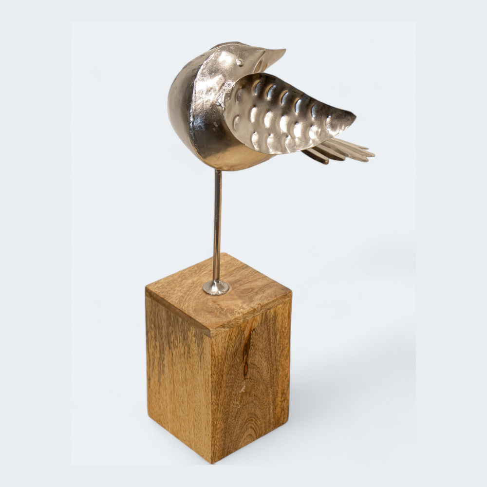 Twin Wader Bird in Silver Finish