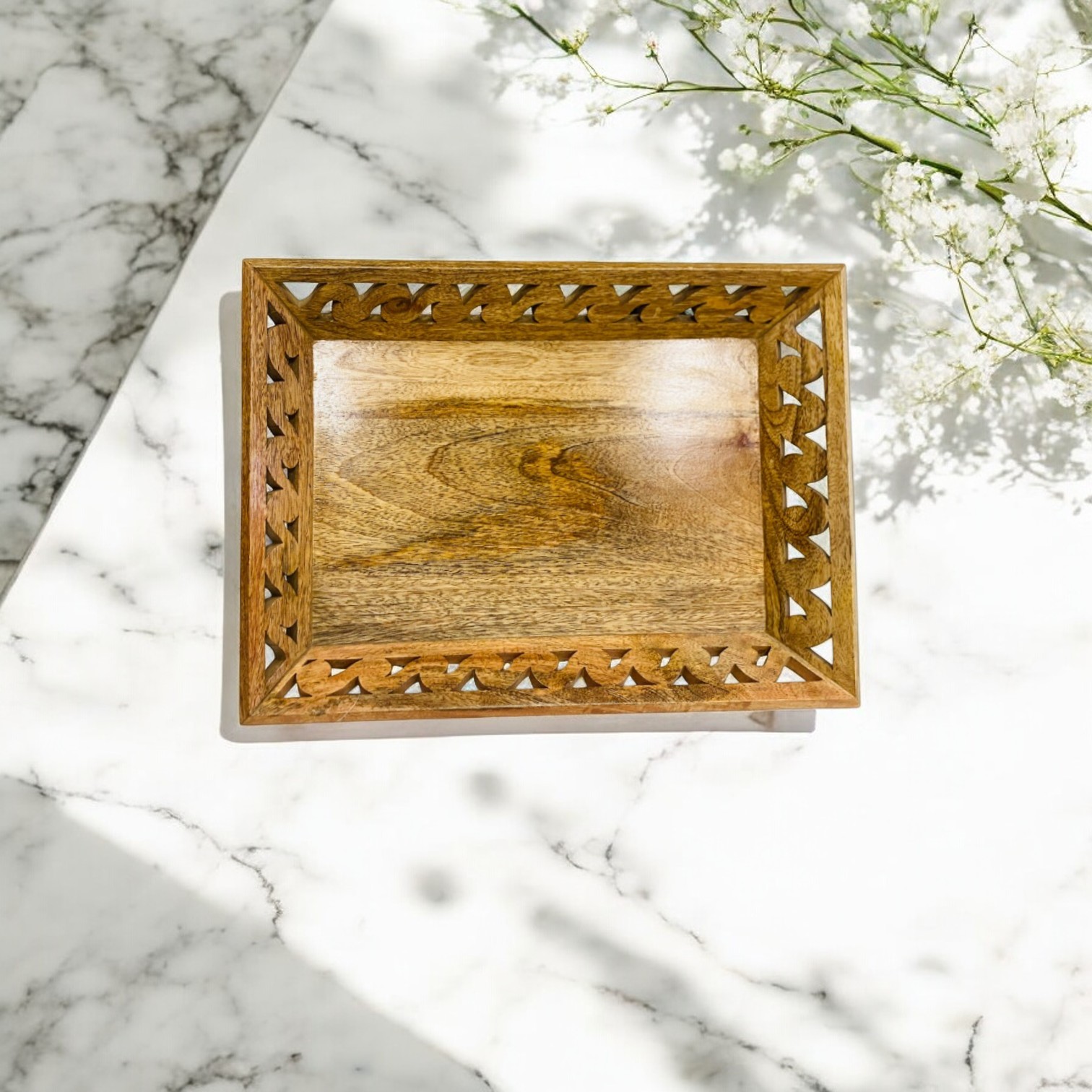 Wooden Carved Serving Tray