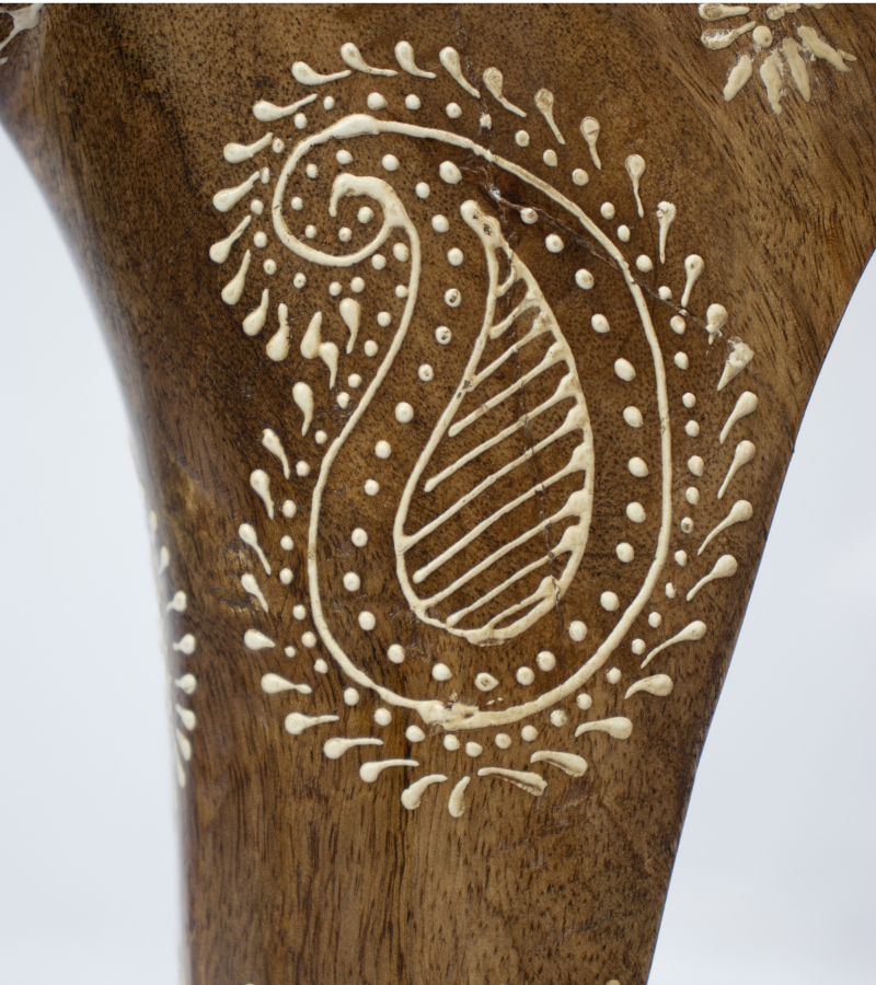 Hand Painted Wooden Horse Face Figurine