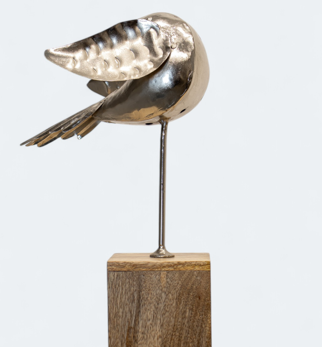 Twin Wader Bird in Silver Finish