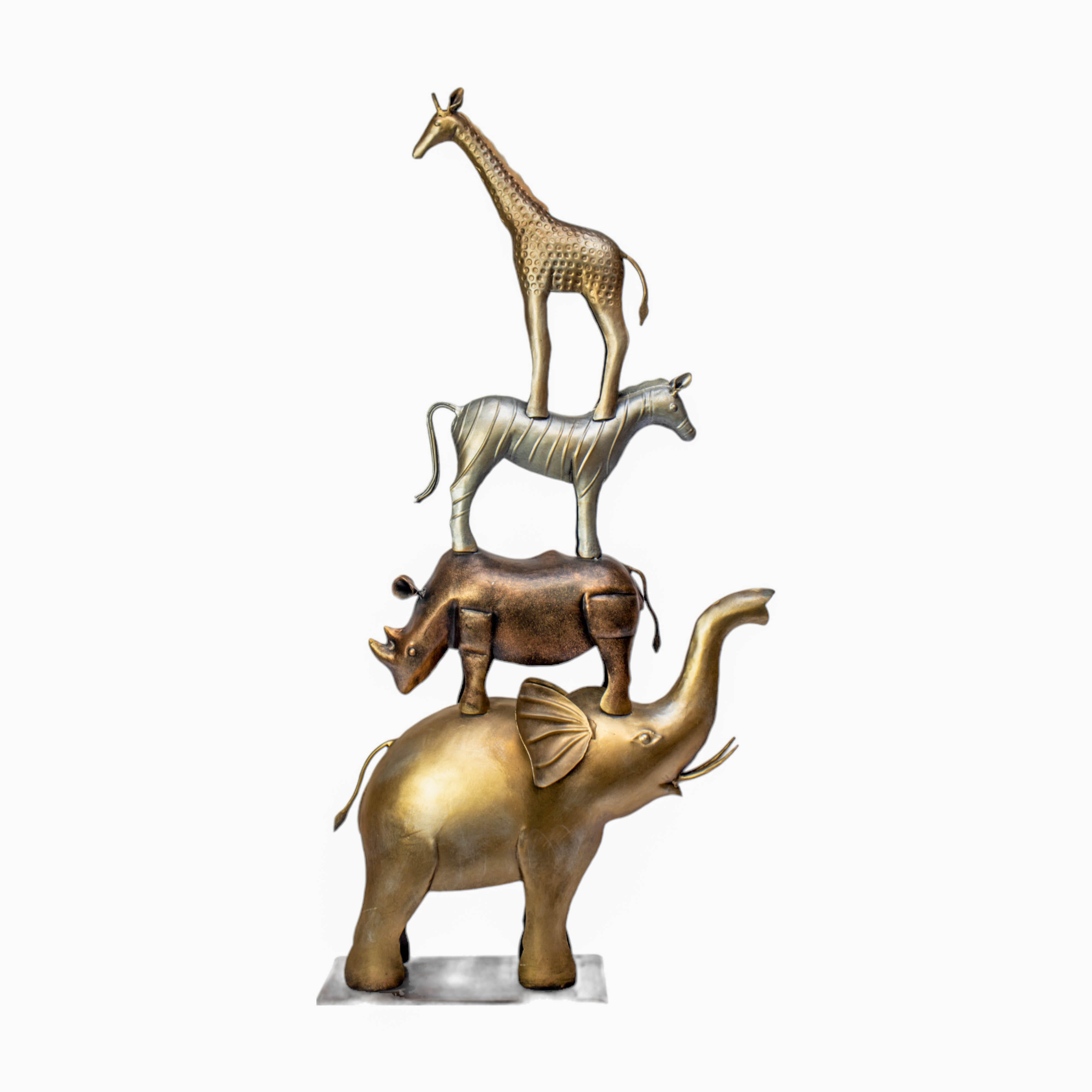 Premium Safari Stack Four Animal Sculpture