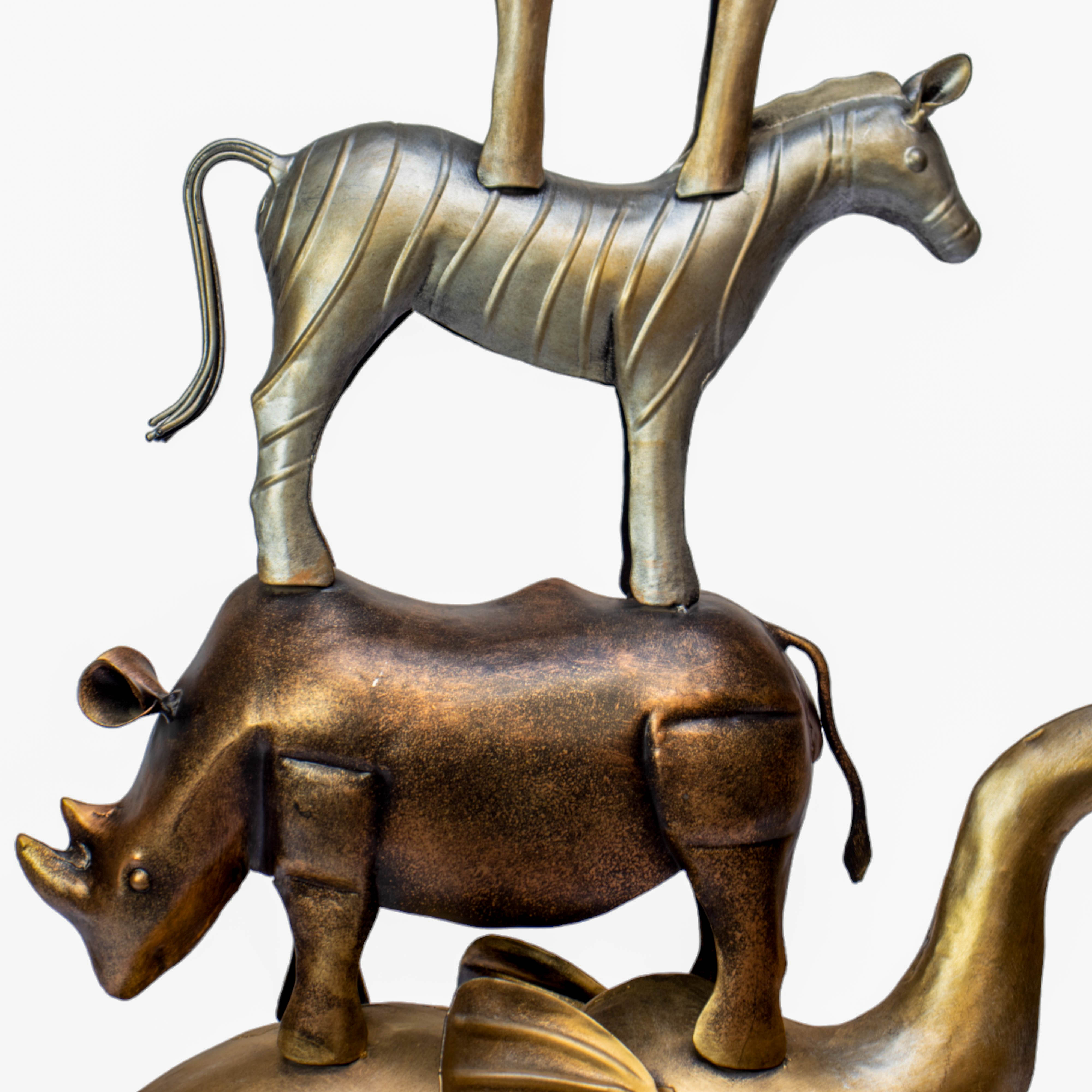 Premium Safari Stack Four Animal Sculpture
