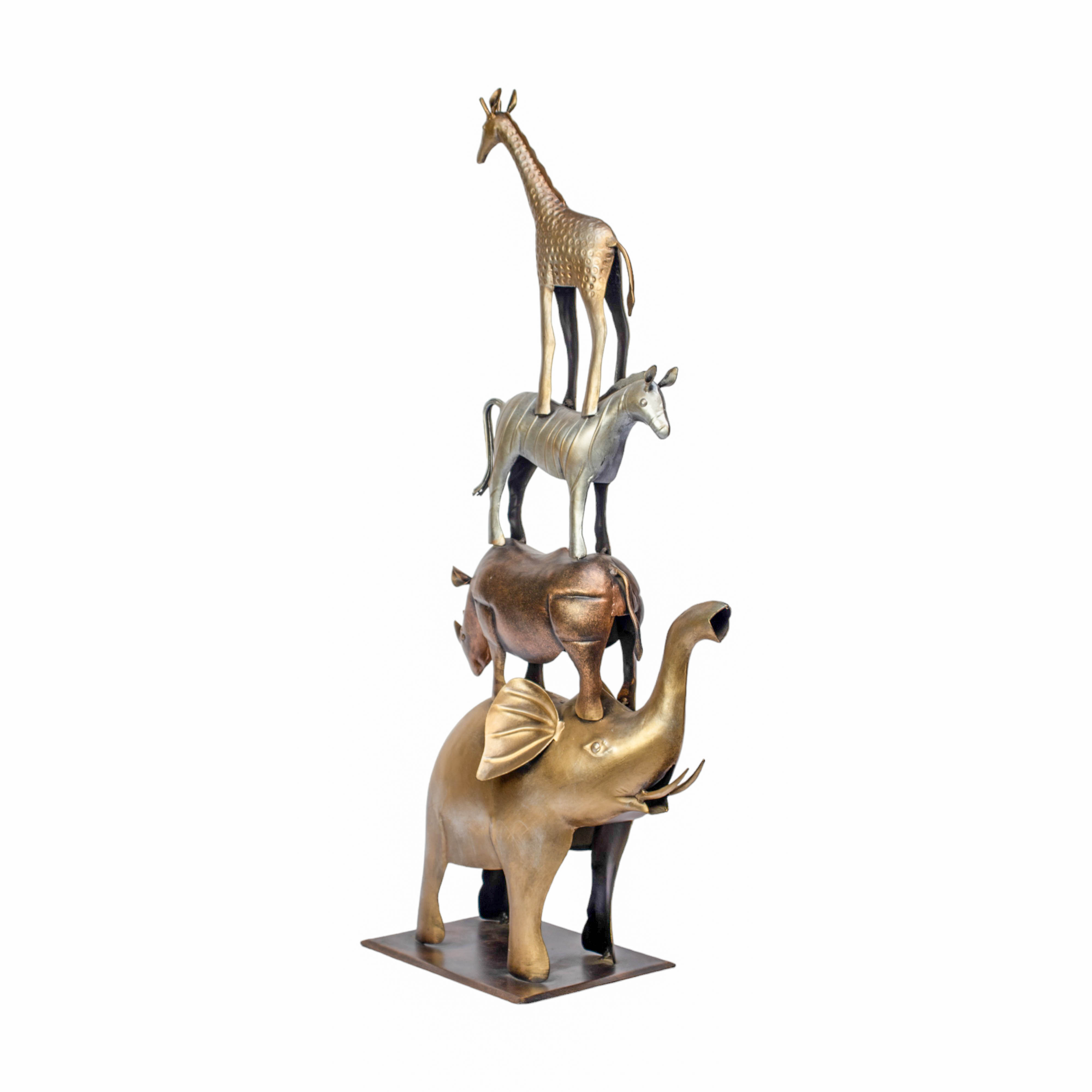 Premium Safari Stack Four Animal Sculpture