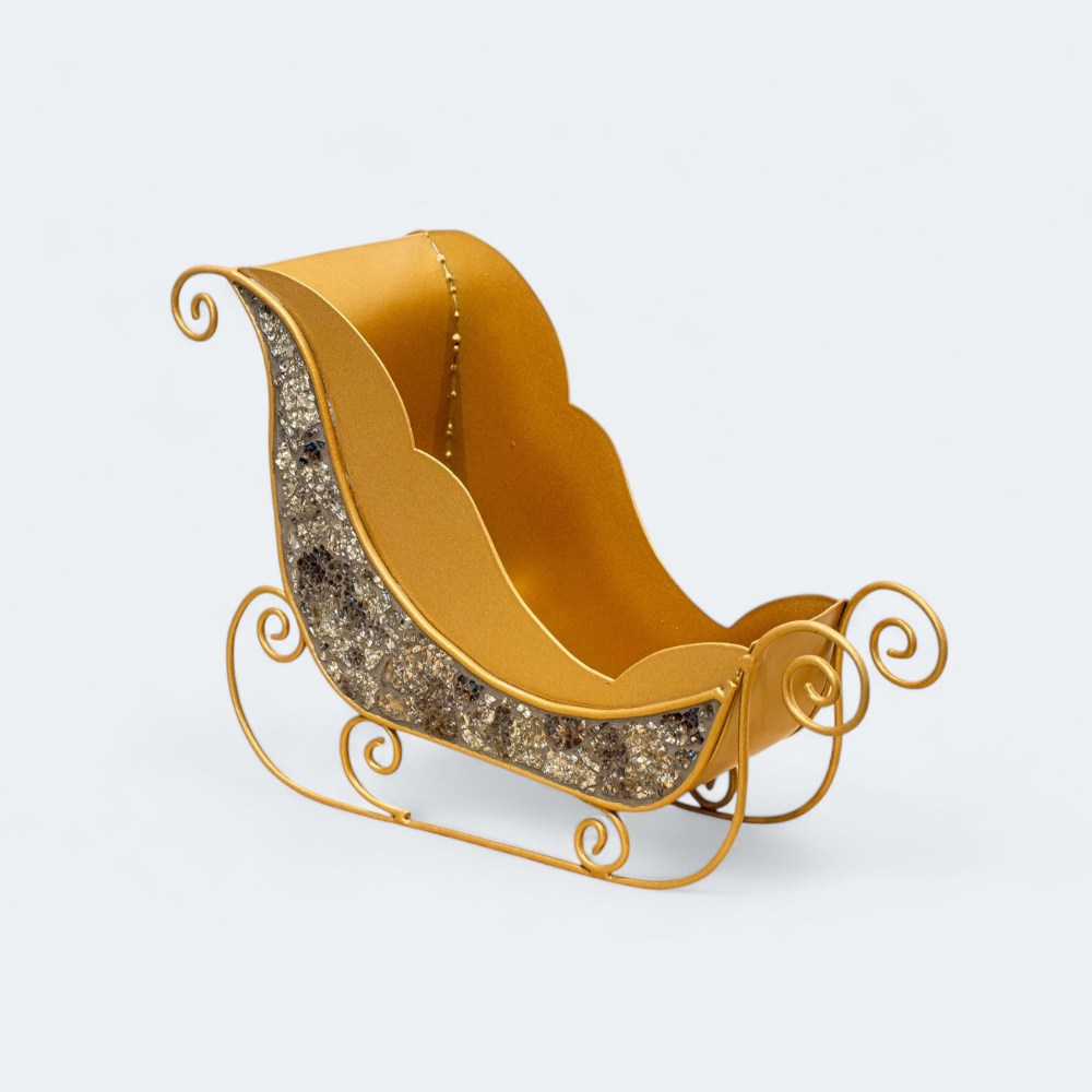 Premium Golden Glitter Sleigh