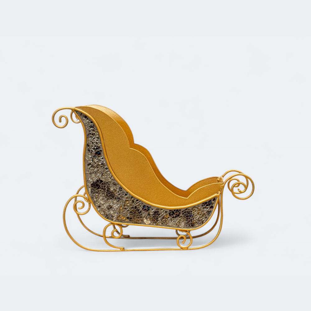 Premium Golden Glitter Sleigh
