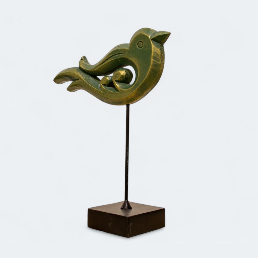 Wooden Green Zenith Bird
