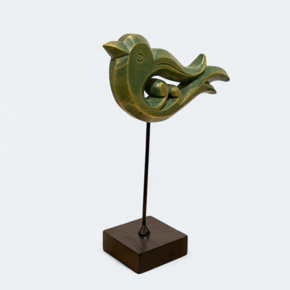Wooden Green Zenith Bird