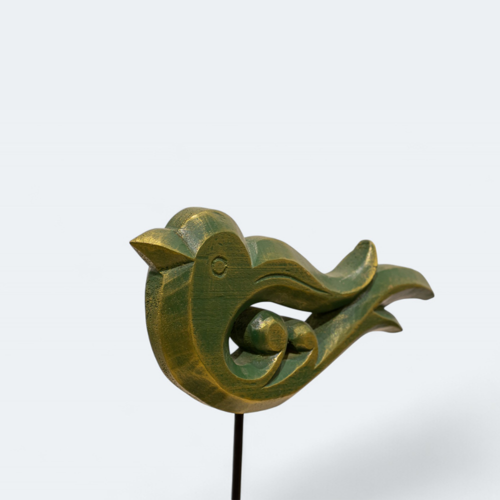 Wooden Green Zenith Bird