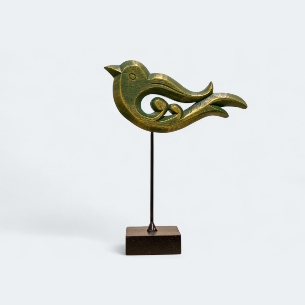 Wooden Green Zenith Bird