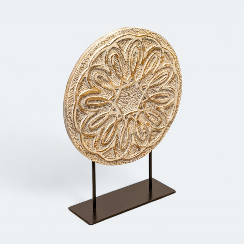Wooden Hand-Carved Mandala Decor