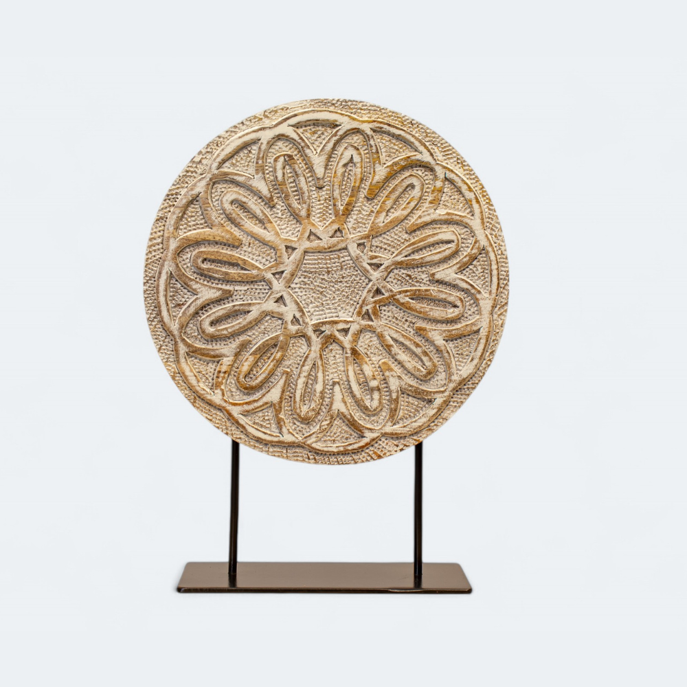 Wooden Hand-Carved Mandala Decor