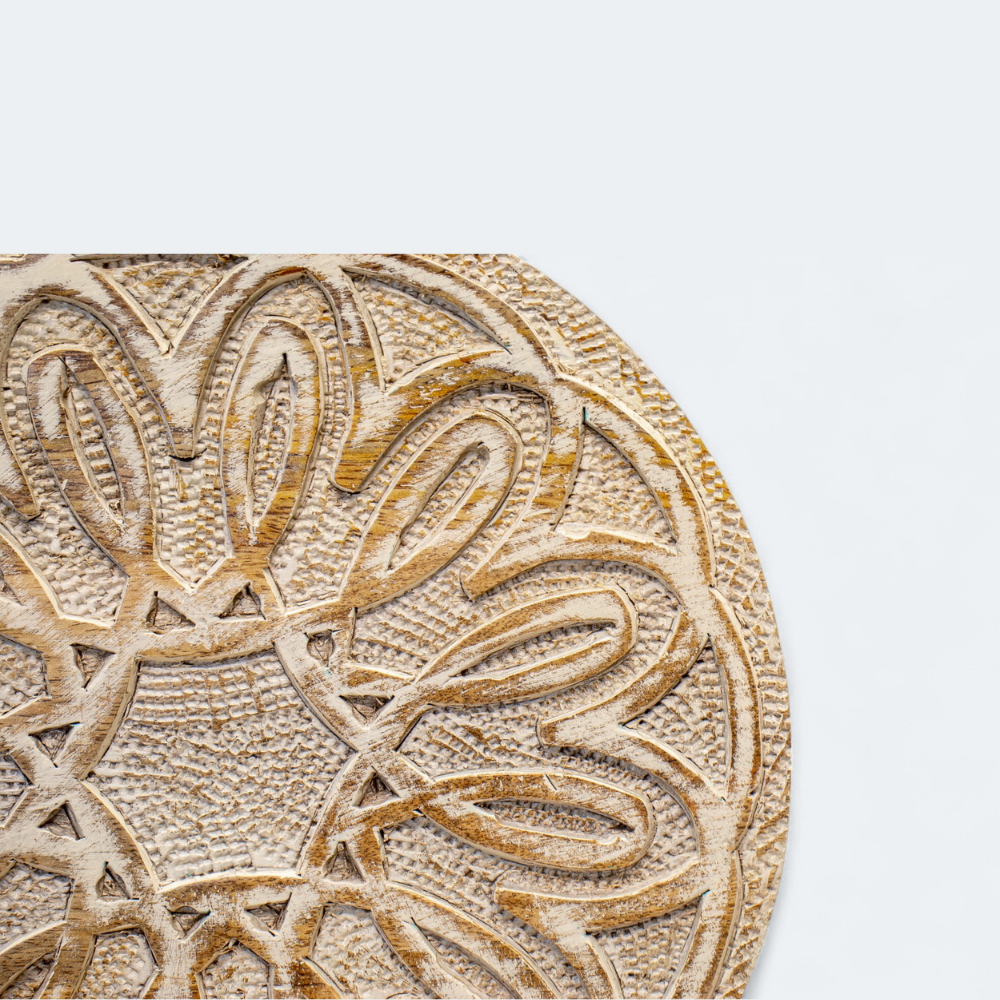 Wooden Hand-Carved Mandala Decor