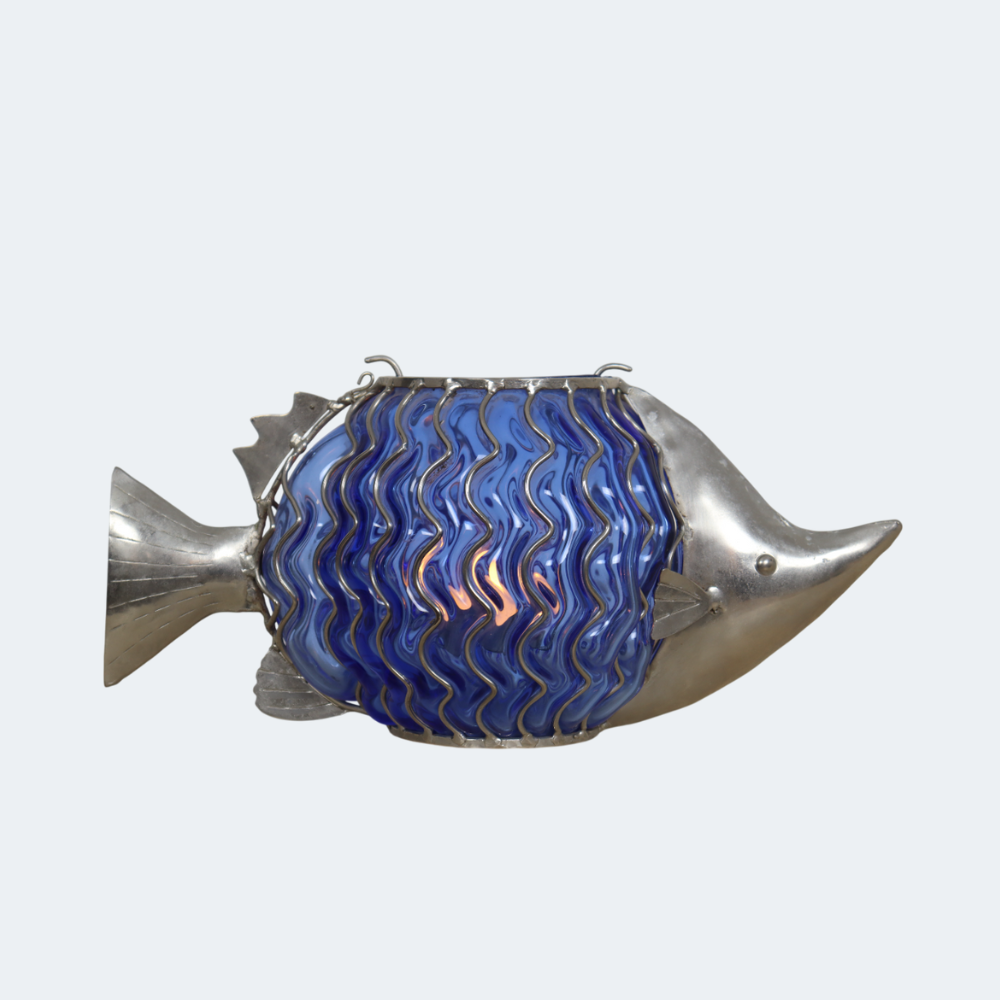 Ocean's Glow Blown Glass Votive