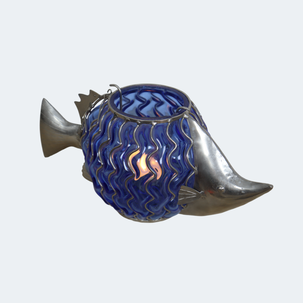 Ocean's Glow Blown Glass Votive