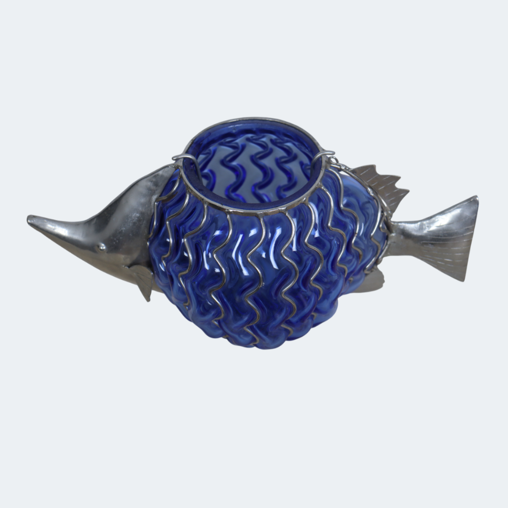Ocean's Glow Blown Glass Votive