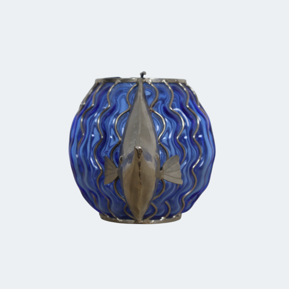Ocean's Glow Blown Glass Votive