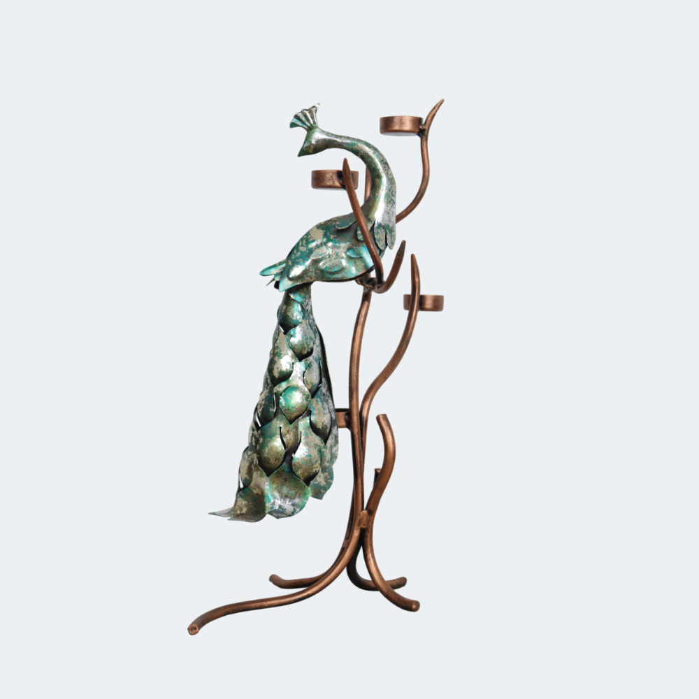 Decor Majestic Peacock Candle Stand