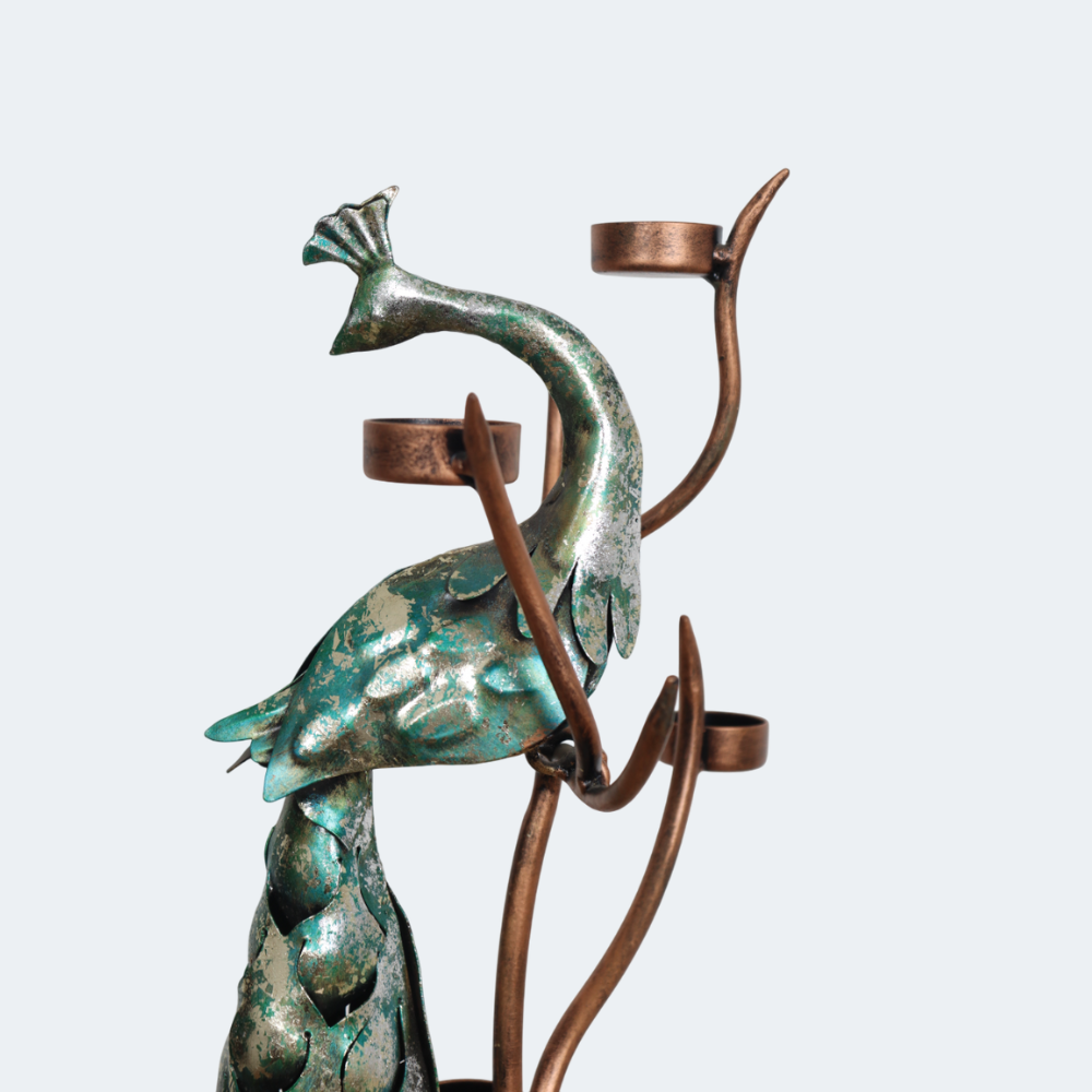 Decor Majestic Peacock Candle Stand