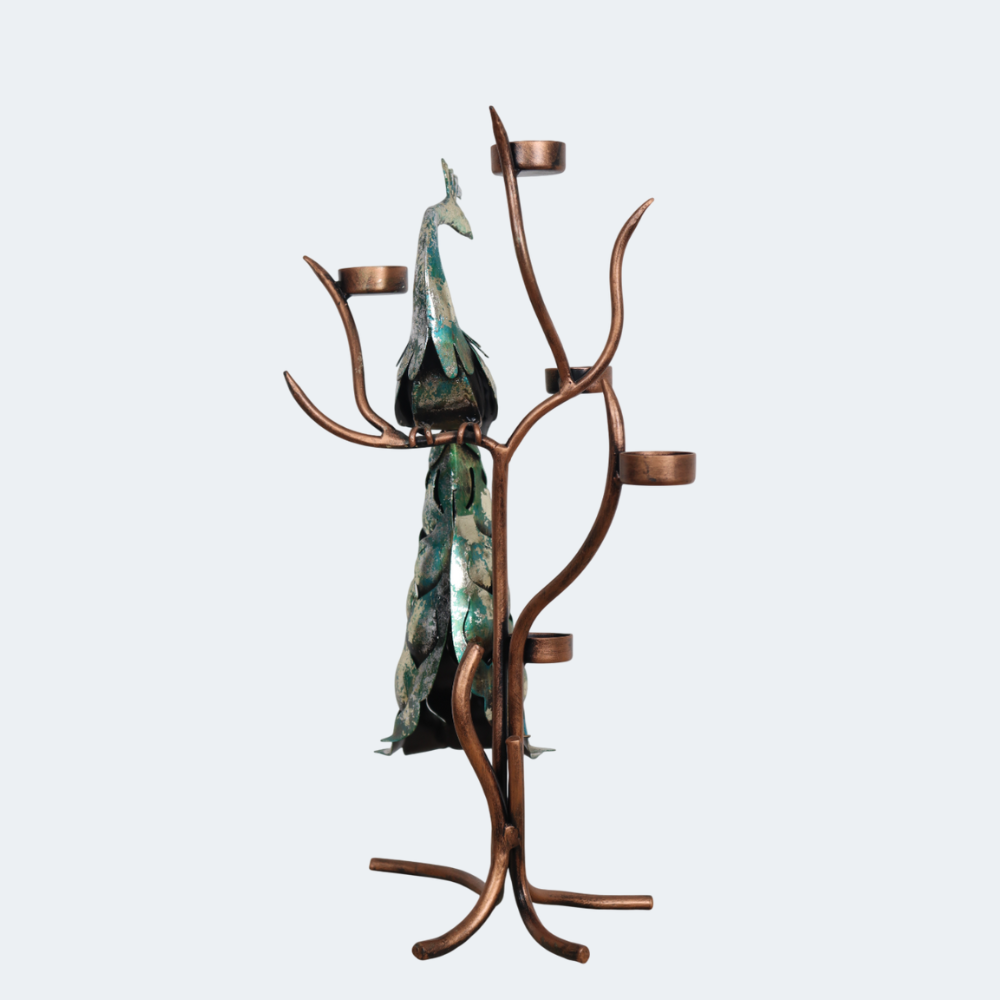 Decor Majestic Peacock Candle Stand