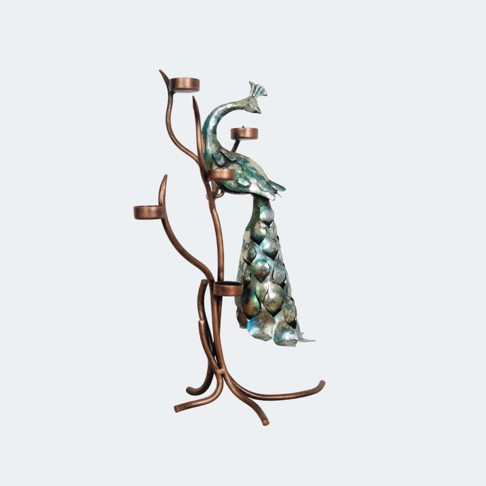 Decor Majestic Peacock Candle Stand