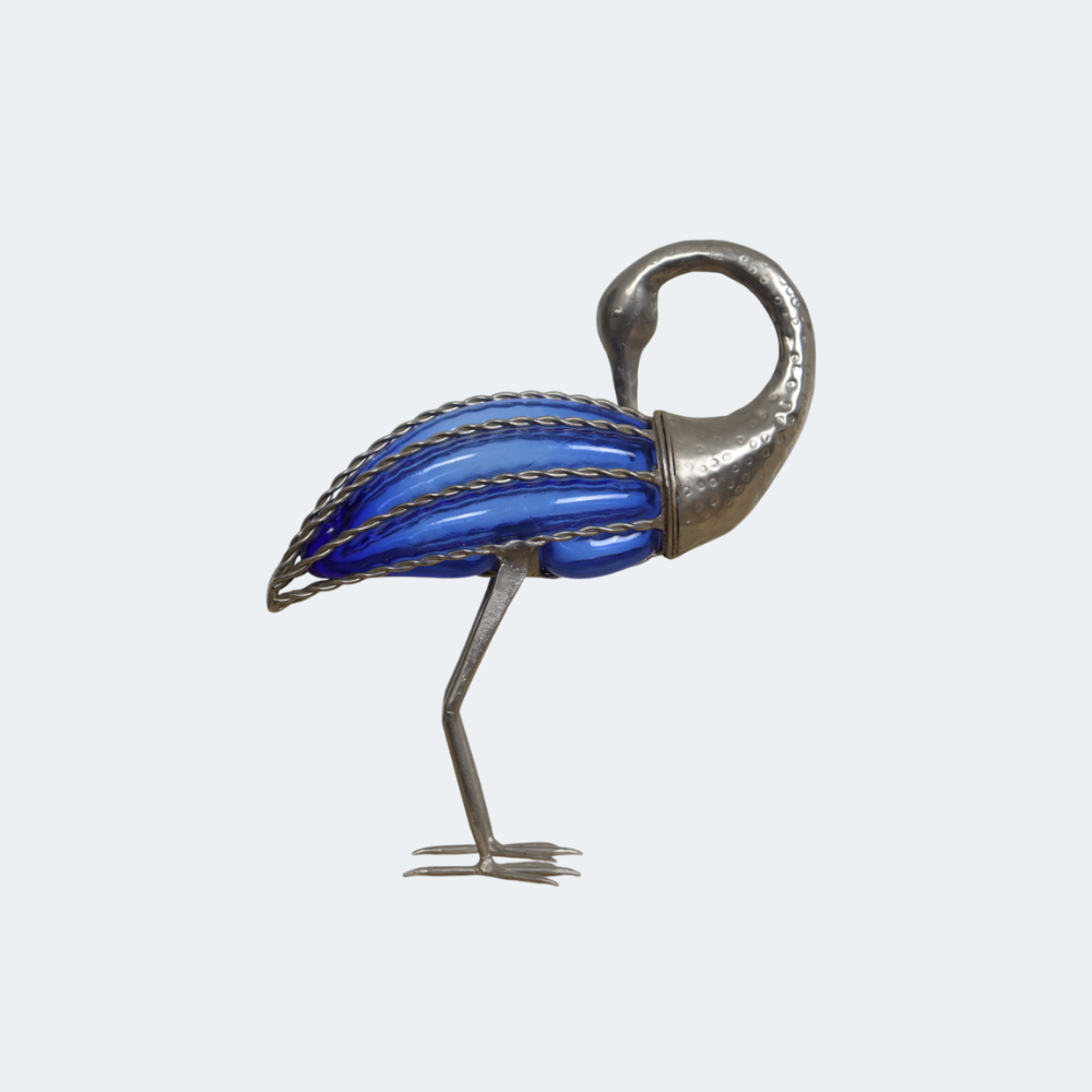 Home Decor Serene Heron Blown Glass Votive